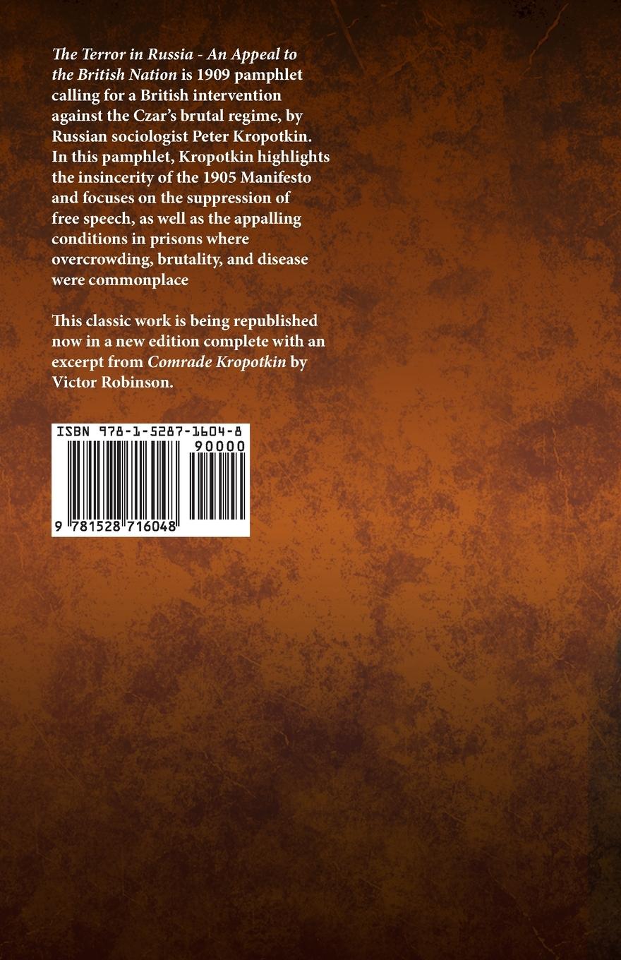 Rückseitencover The Terror in Russia - An Appeal to the British Nation