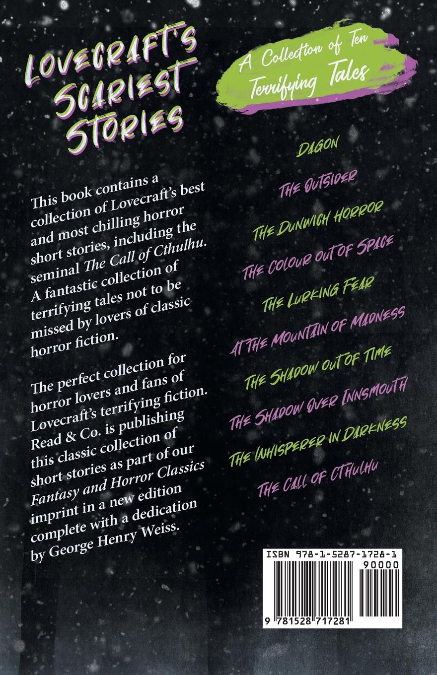Rückseitencover Lovecraft's Scariest Stories - A Collection of Ten Terrifying Tales ; With a Dedication by George Henry Weiss