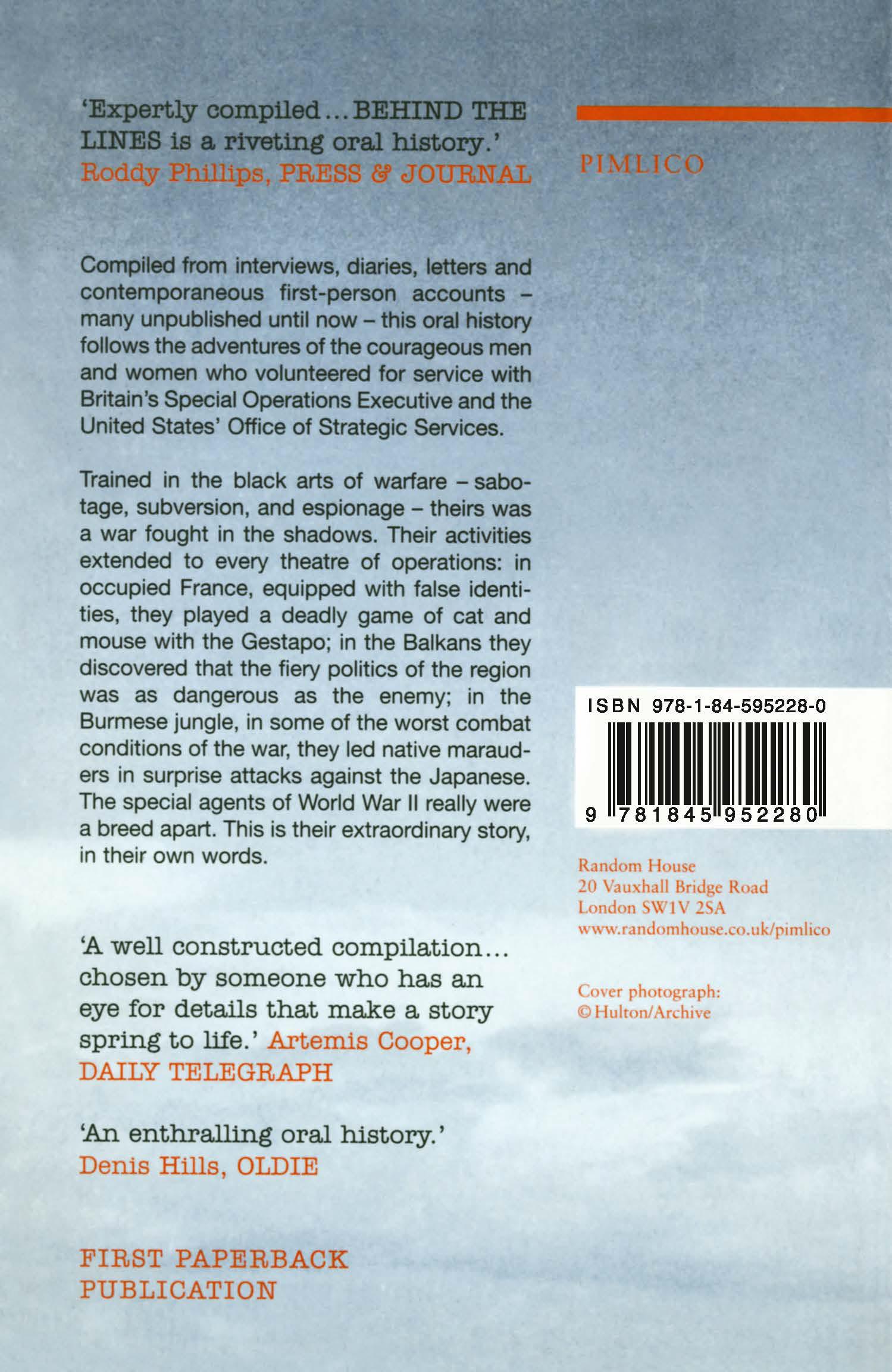 Rückseitencover Behind The Lines