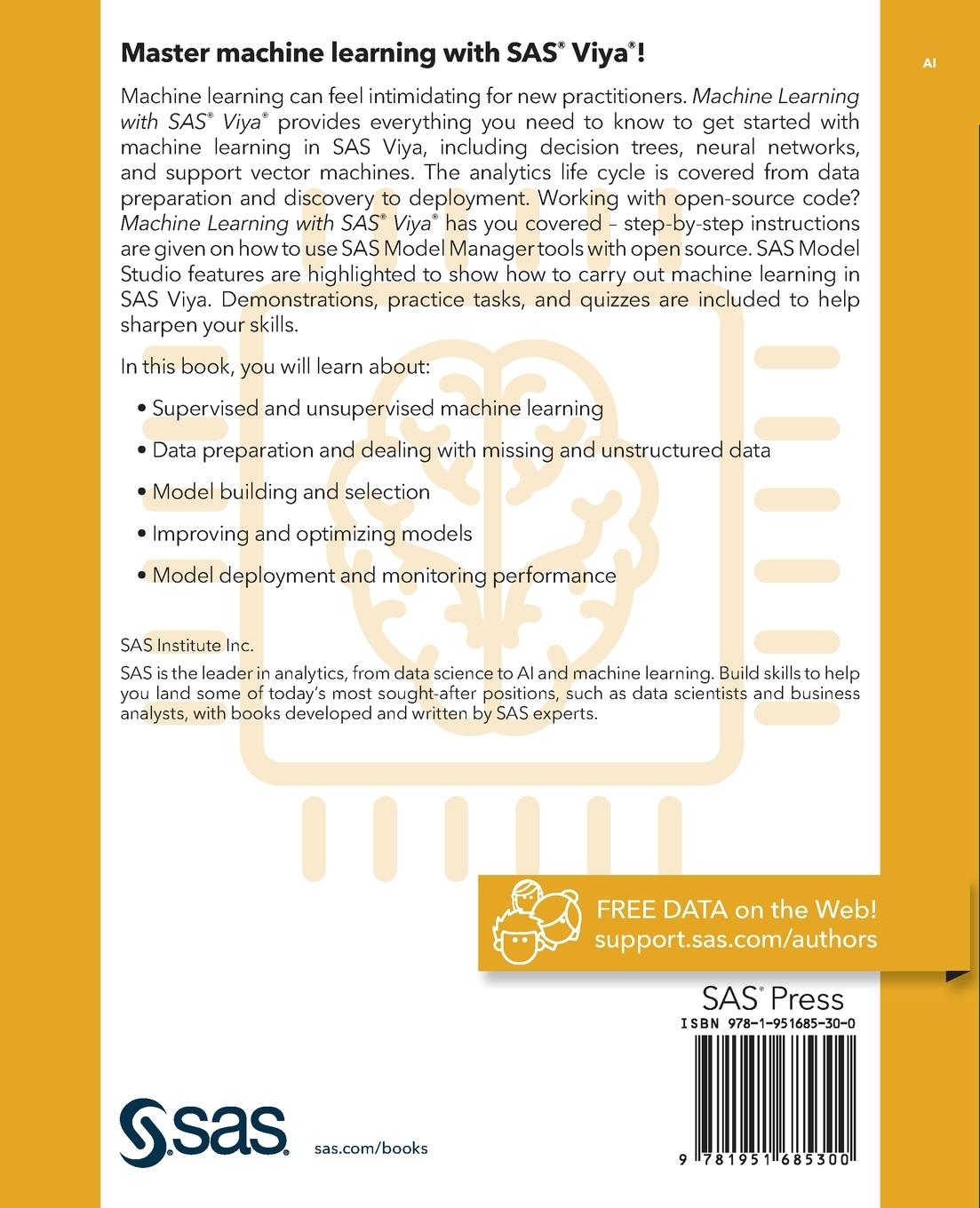 Rückseitencover Machine Learning with SAS Viya