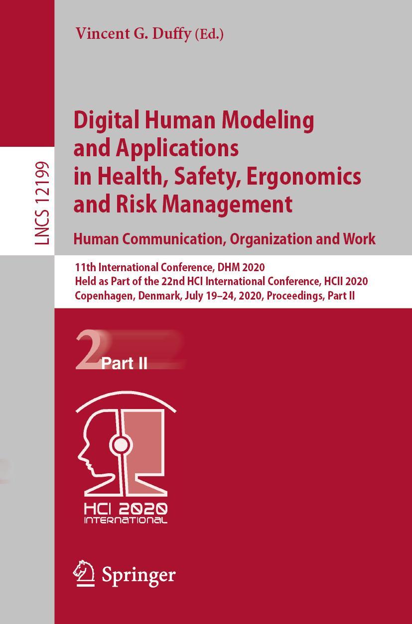 Vorderes Coverbild Digital Human Modeling and Applications in Health, Safety, Ergonomics and Risk Management. Human Communication, Organization and Work