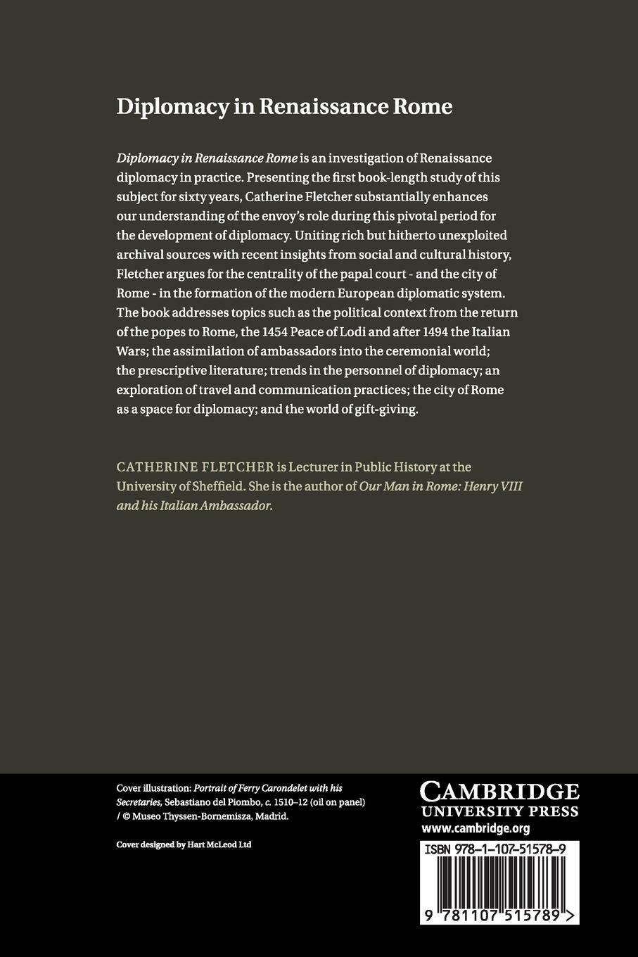 Rückseitencover Diplomacy in Renaissance Rome
