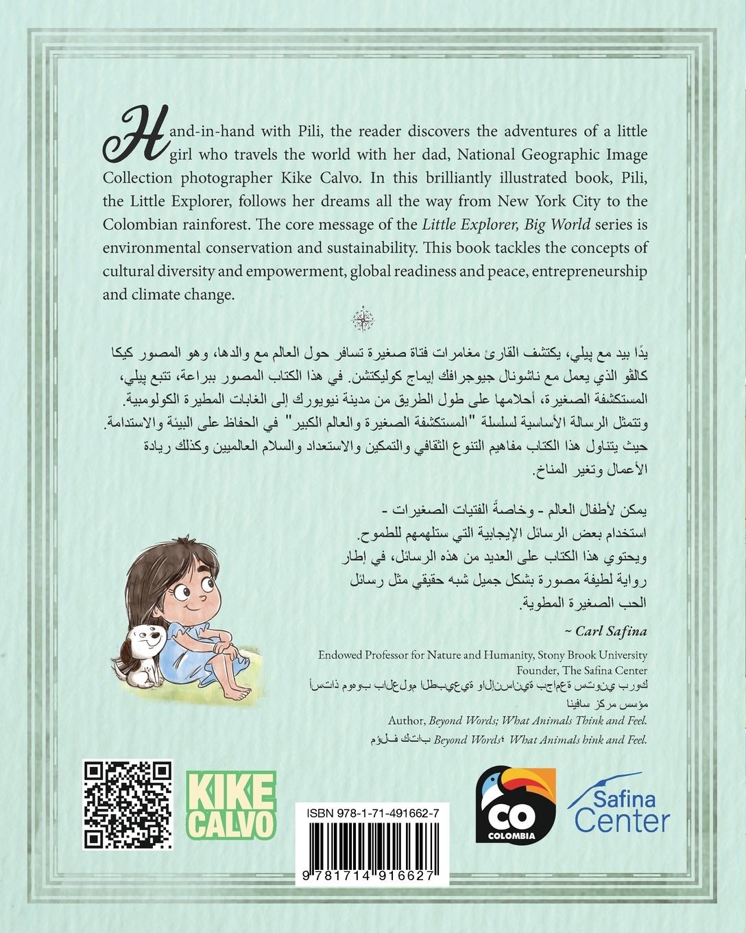 Rückseitencover Arabic. The Adventures of Pili in New York. Bilingual Books for Children.