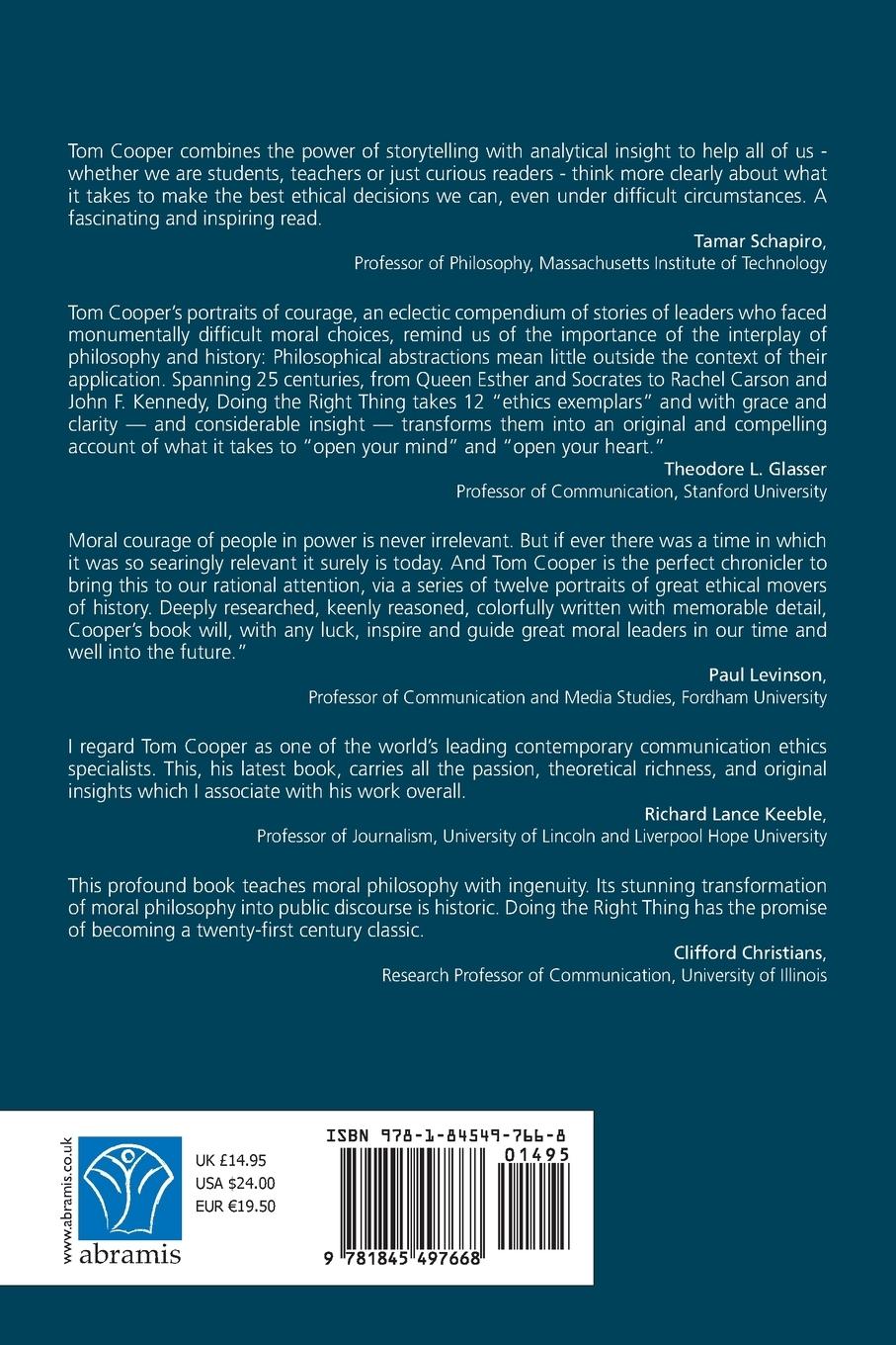Rückseitencover Doing the Right Thing: Twelve Portraits in Moral Courage