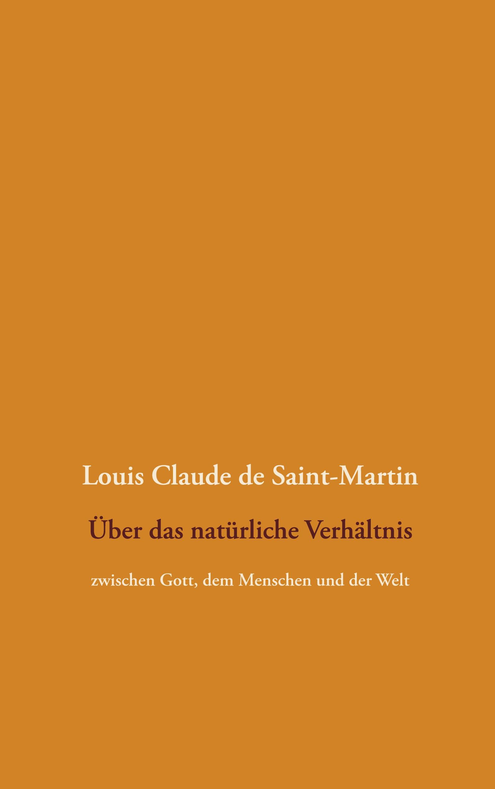 Vorderes Coverbild Über das natürliche Verhältnis