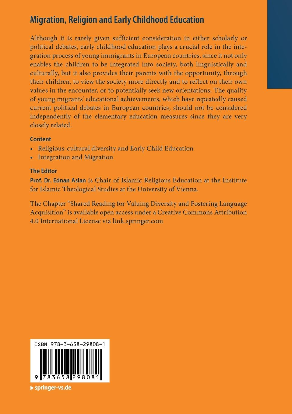 Rückseitencover Migration, Religion and Early Childhood Education