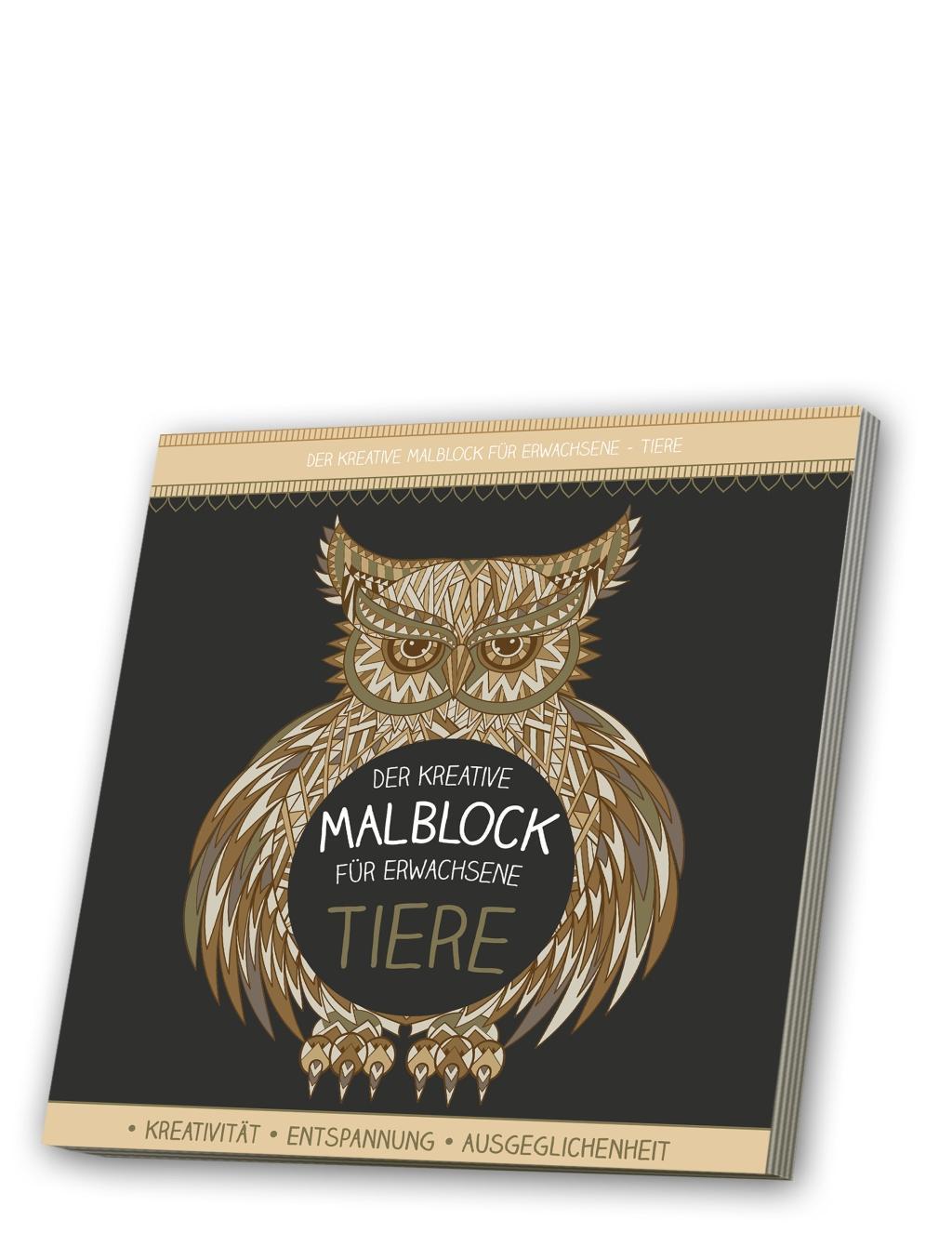 Vorderes Coverbild Malblock für Erwachsene mit CD: Tiere 2