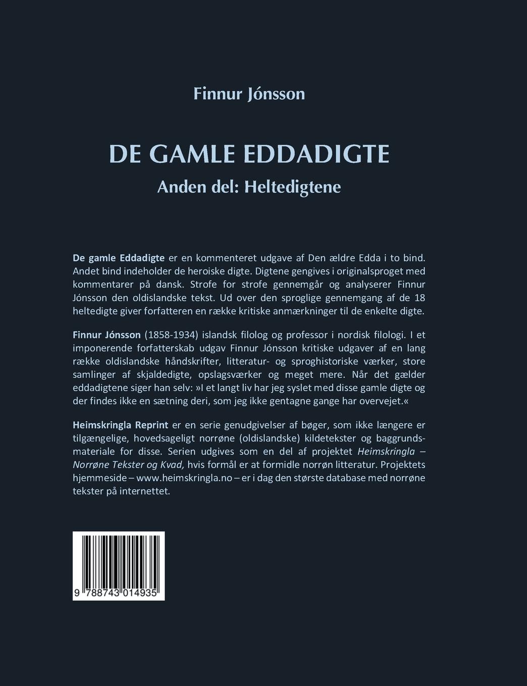 Rückseitencover De gamle Eddadigte II