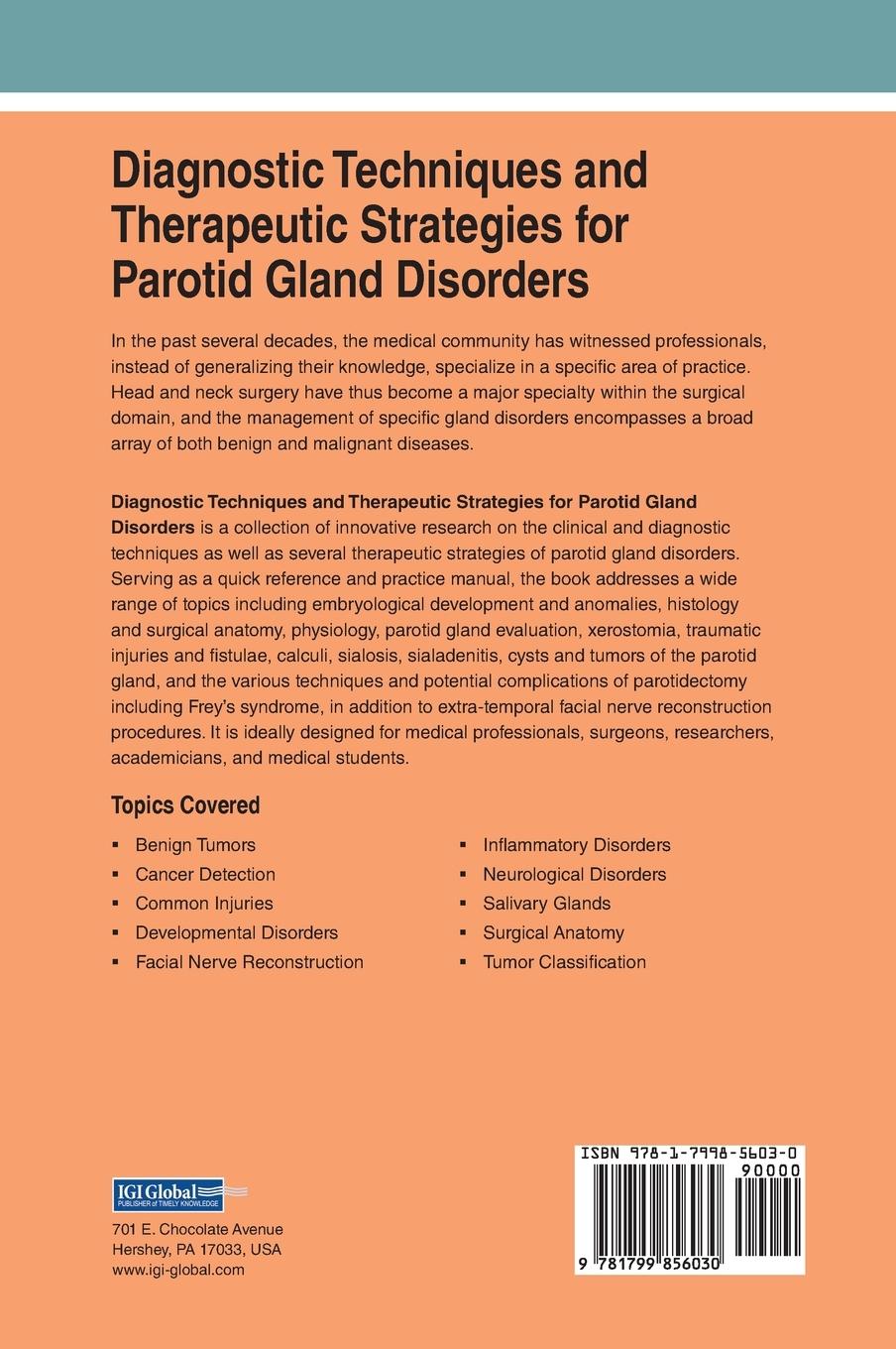 Rückseitencover Diagnostic Techniques and Therapeutic Strategies for Parotid Gland Disorders
