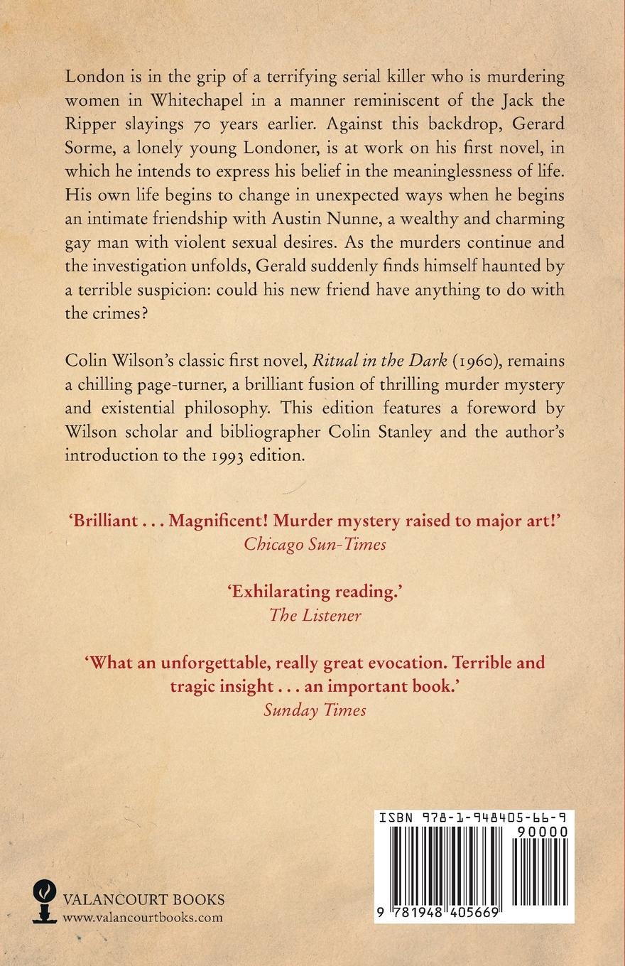Rückseitencover Ritual in the Dark (Valancourt 20th Century Classics)