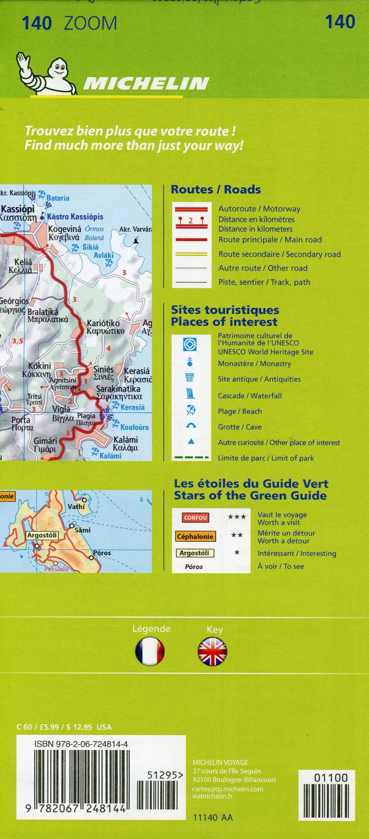 Beispielinhalt (Bild) Corfu & the Ionian Islands - Michelin Zoom Map 140