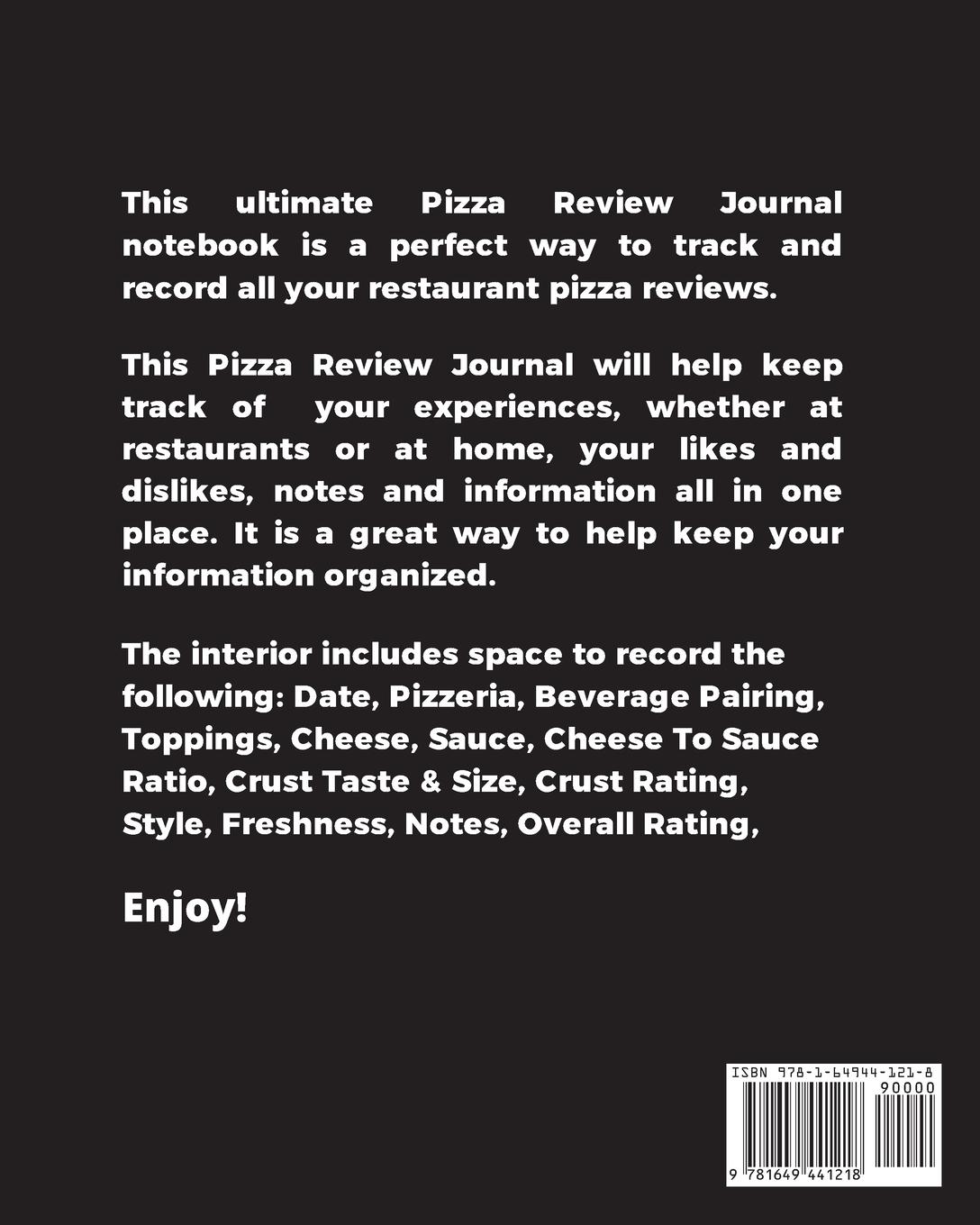 Rückseitencover I'm Only Here For The Pizza, Pizza Review Journal