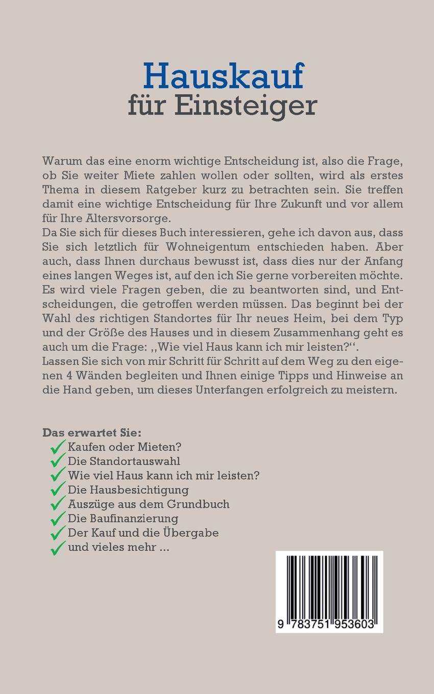 Rückseitencover Hauskauf für Einsteiger