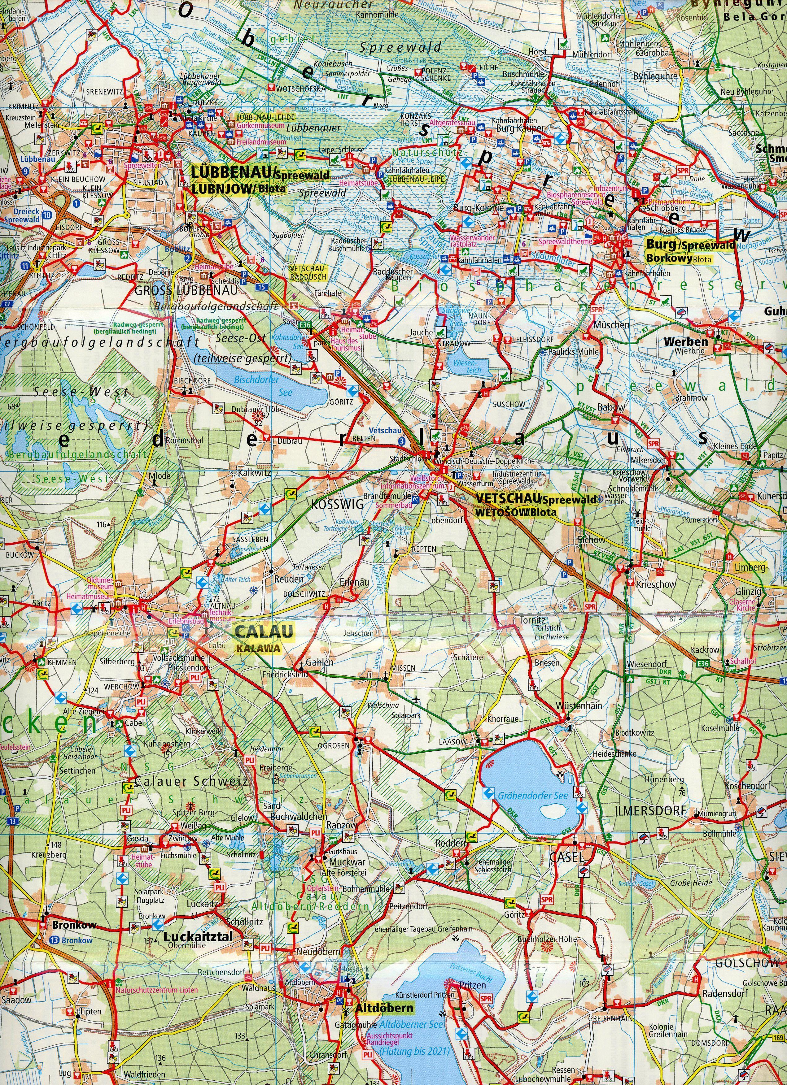 Beispielinhalt (Bild) Spreewald - Lausitz 1:100 000