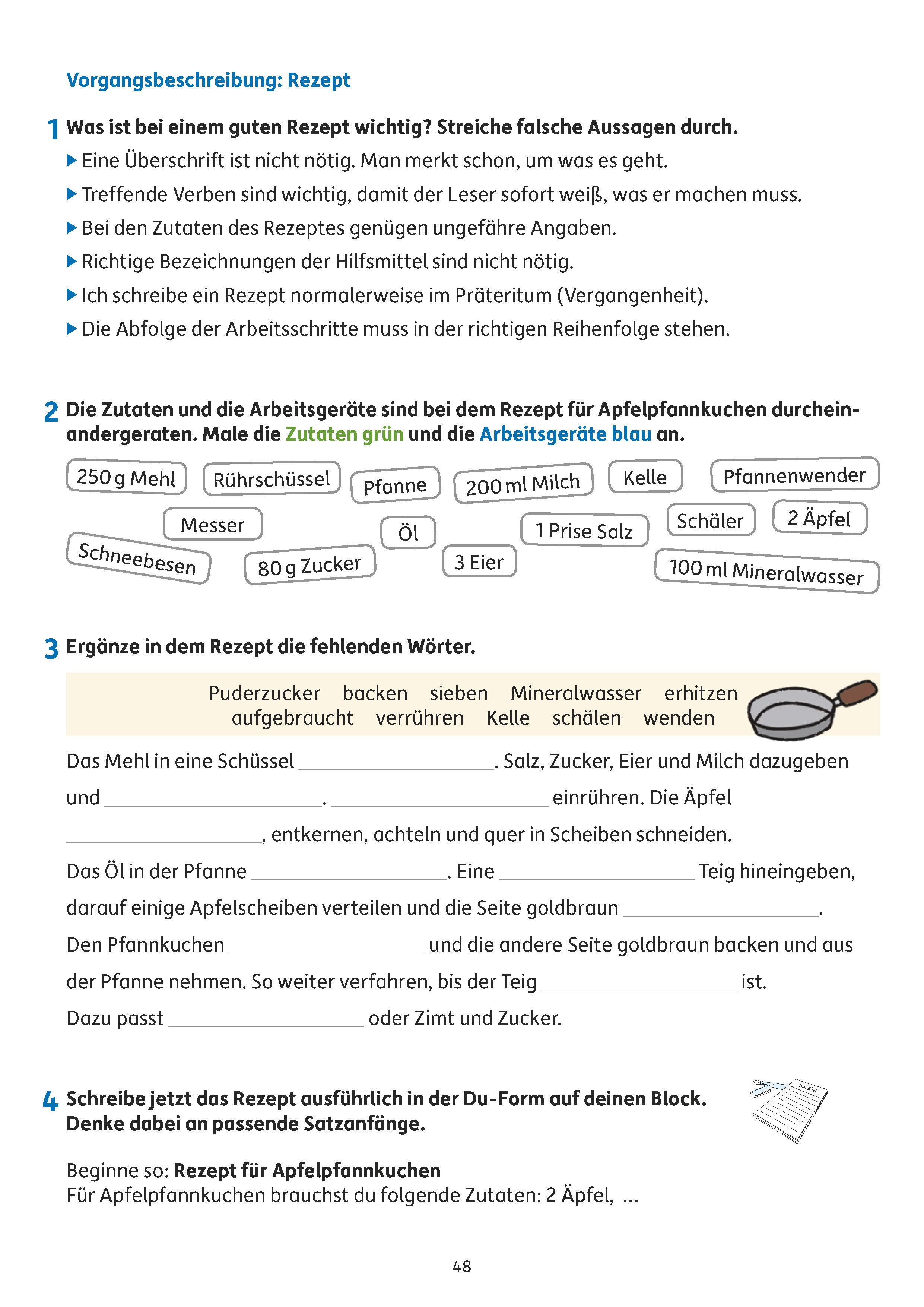 Beispielinhalt (Bild) Übungsheft Fit zum Übertritt - Tests in Deutsch 4. Klasse