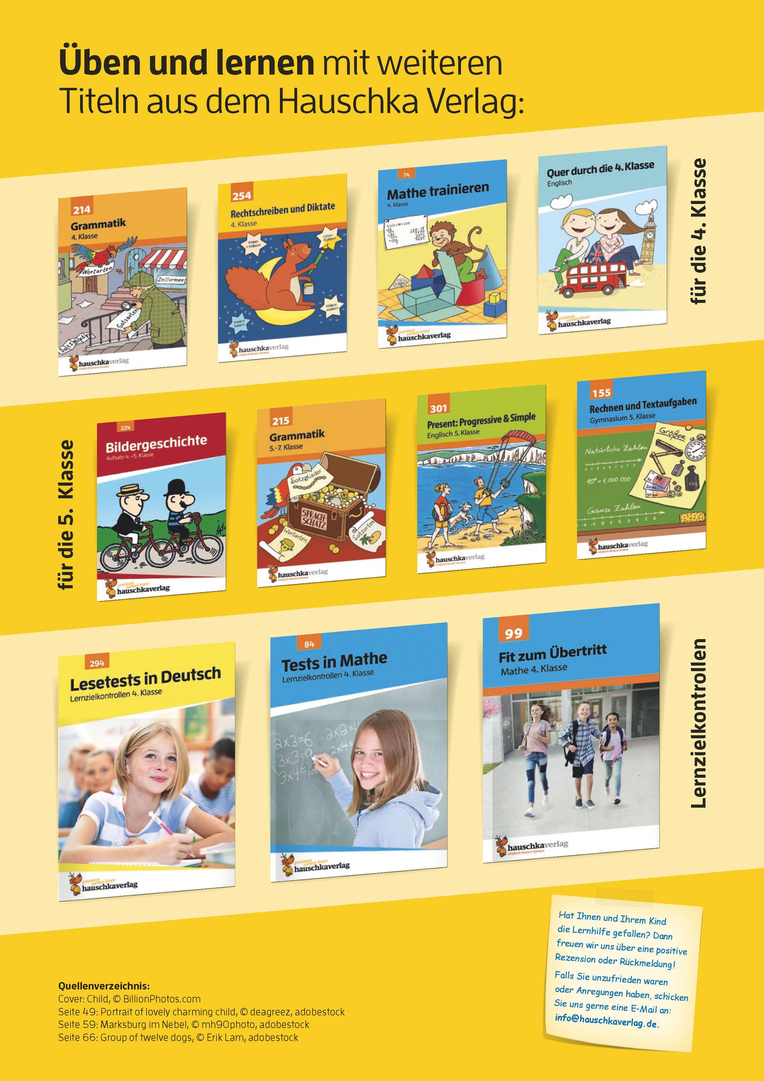 Beispielinhalt (Bild) Übungsheft Fit zum Übertritt - Tests in Deutsch 4. Klasse