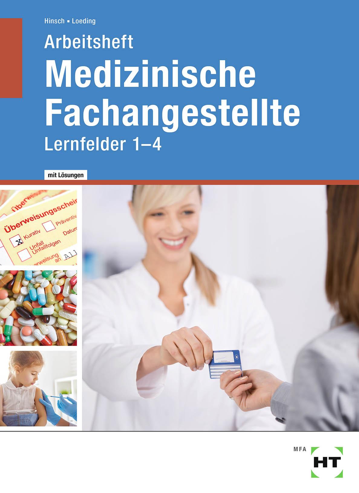 Vorderes Coverbild Arbeitsheft mit eingetragenen Lösungen Medizinische Fachangestellte