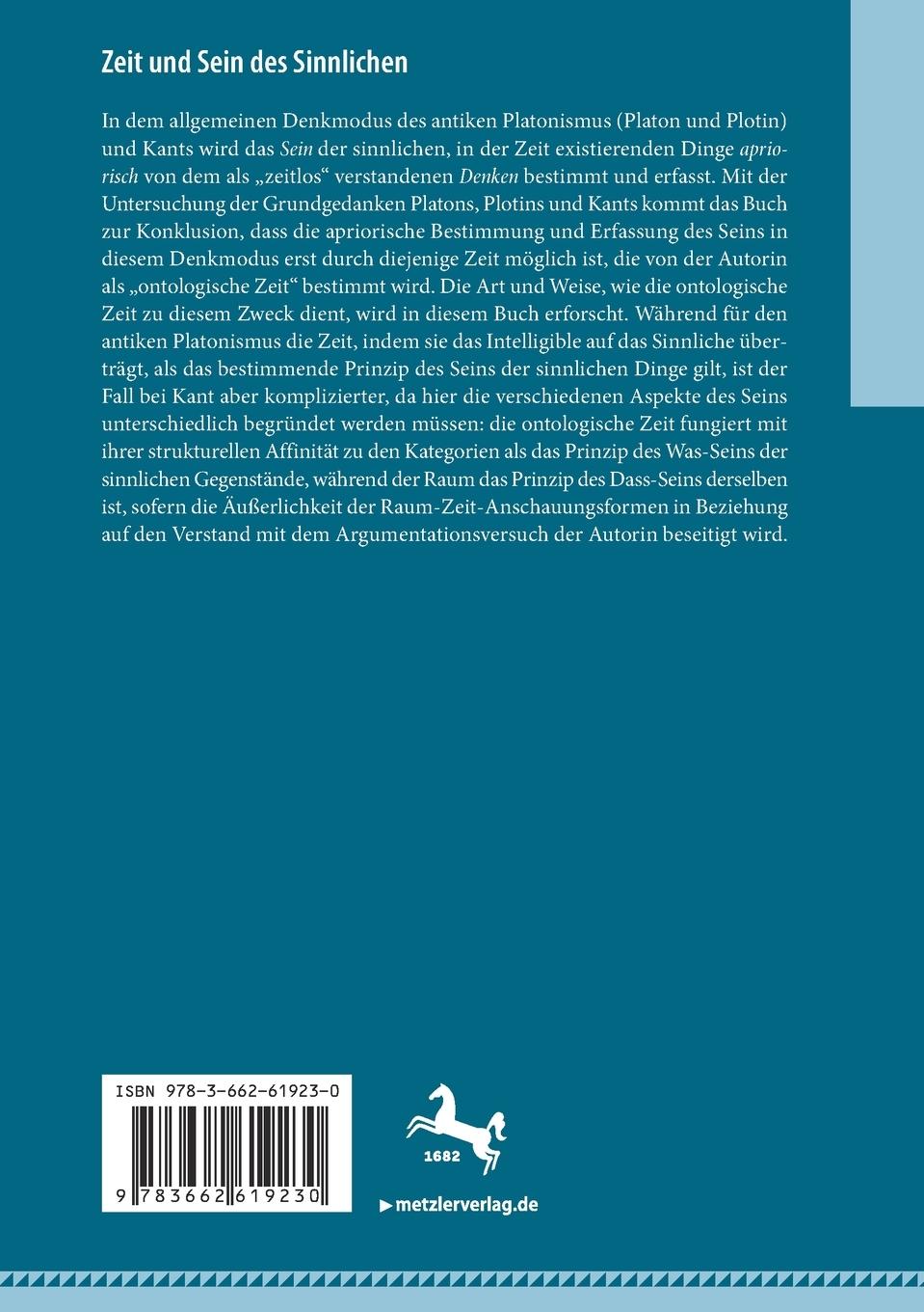 Rückseitencover Zeit und Sein des Sinnlichen