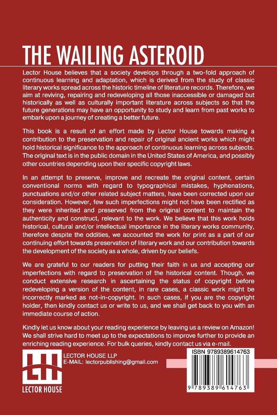 Rückseitencover The Wailing Asteroid