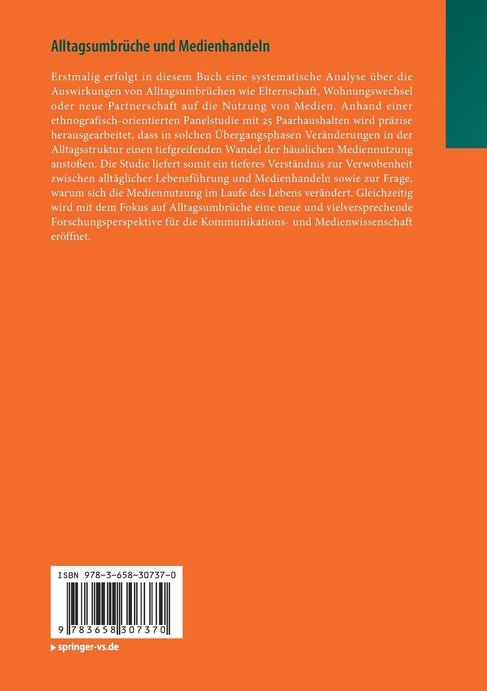 Rückseitencover Alltagsumbrüche und Medienhandeln