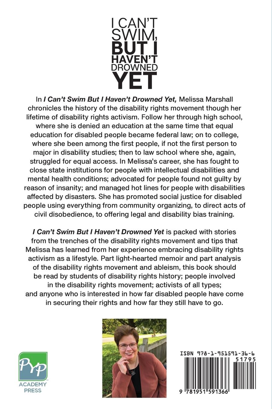 Rückseitencover I Can't Swim, But I Haven't Drowned Yet Notes From a Disability Rights Activist