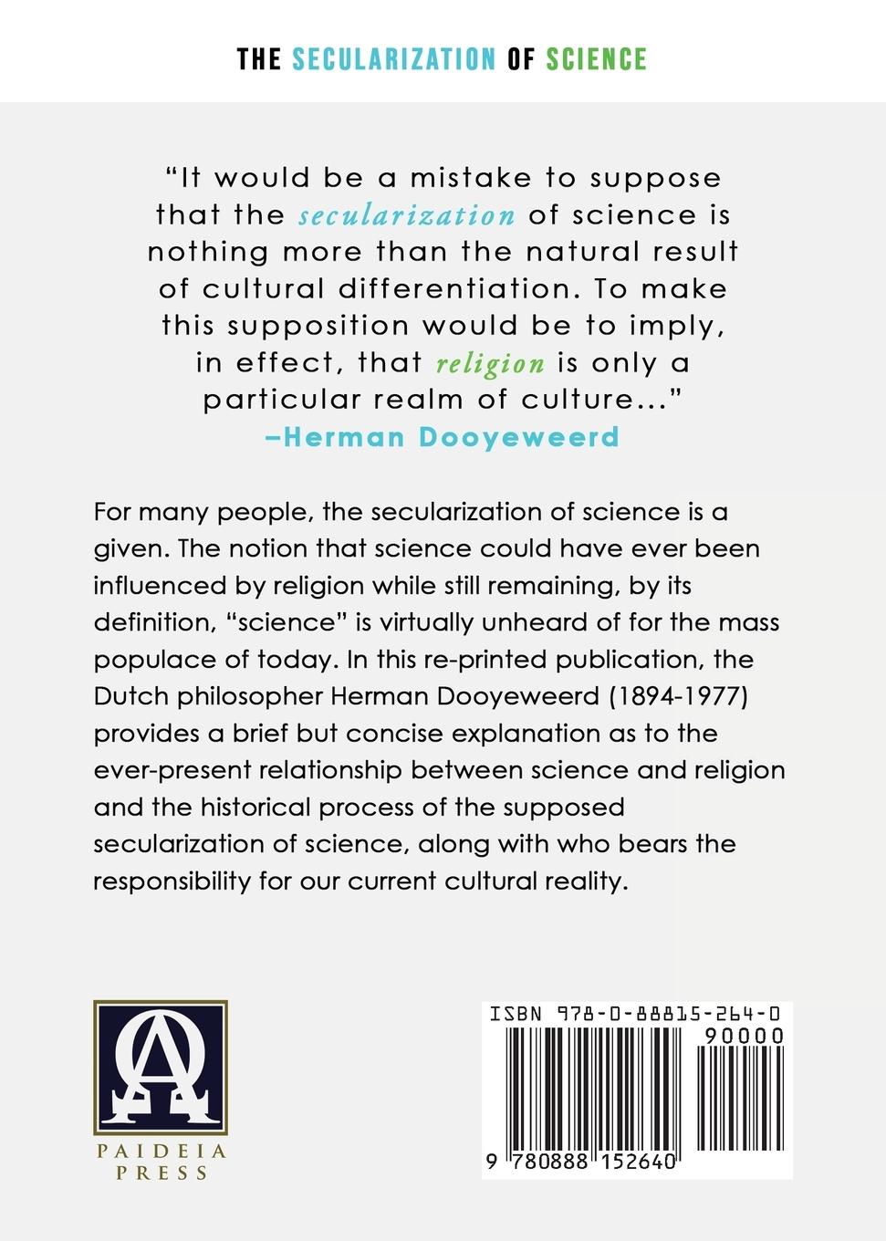 Rückseitencover The Secularization of Science