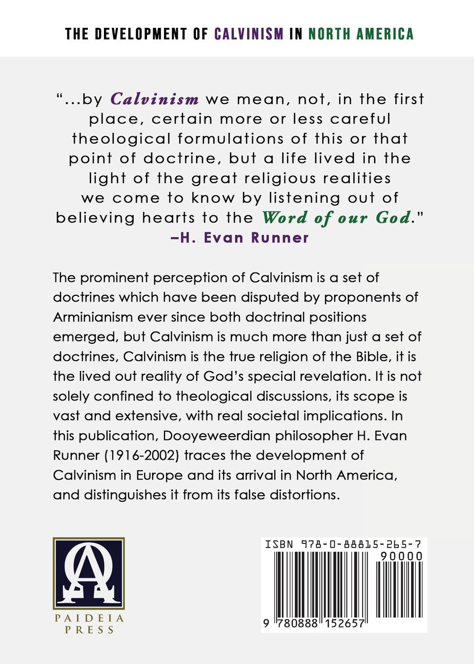Rückseitencover The Development of Calvinism in North America