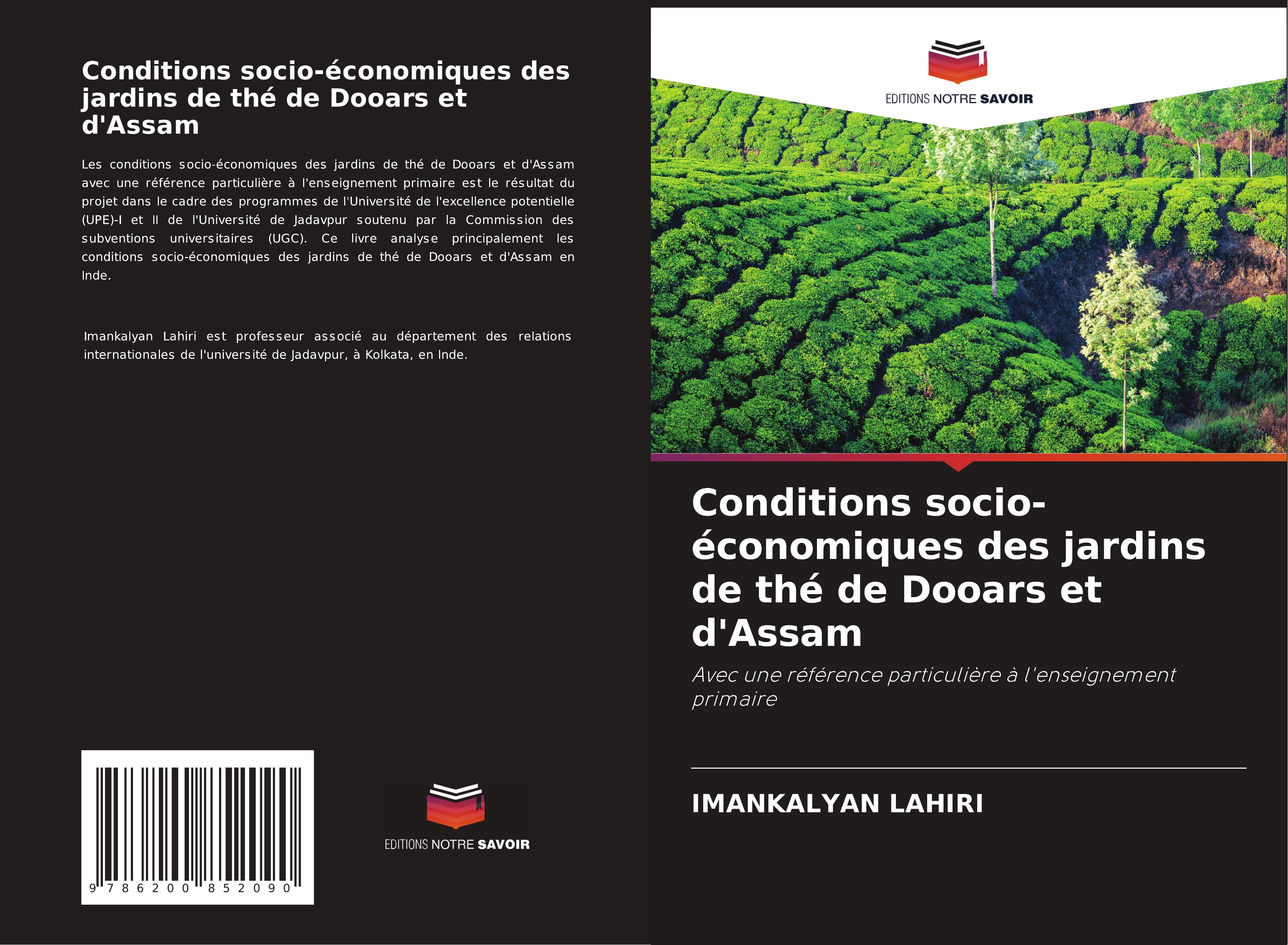 Vorderes Coverbild Conditions socio-économiques des jardins de thé de Dooars et d'Assam