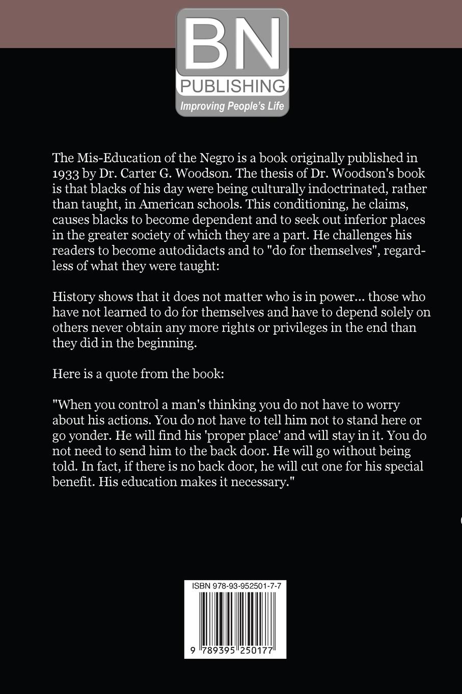 Rückseitencover The Mis-Education of the Negro