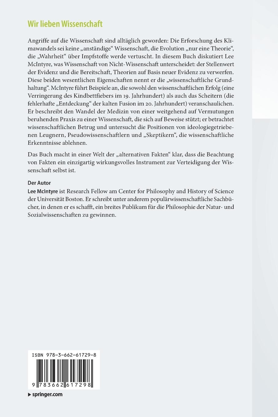 Rückseitencover Wir lieben Wissenschaft