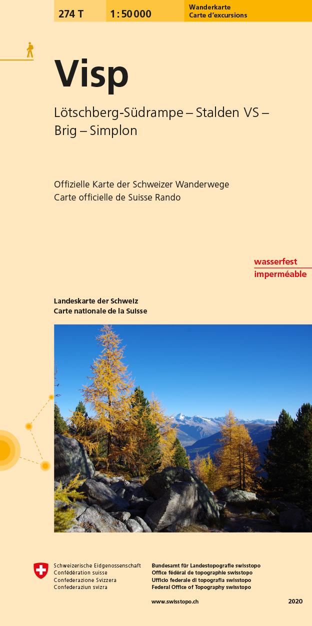 Vorderes Coverbild Swisstopo 1 : 50 000 Visp