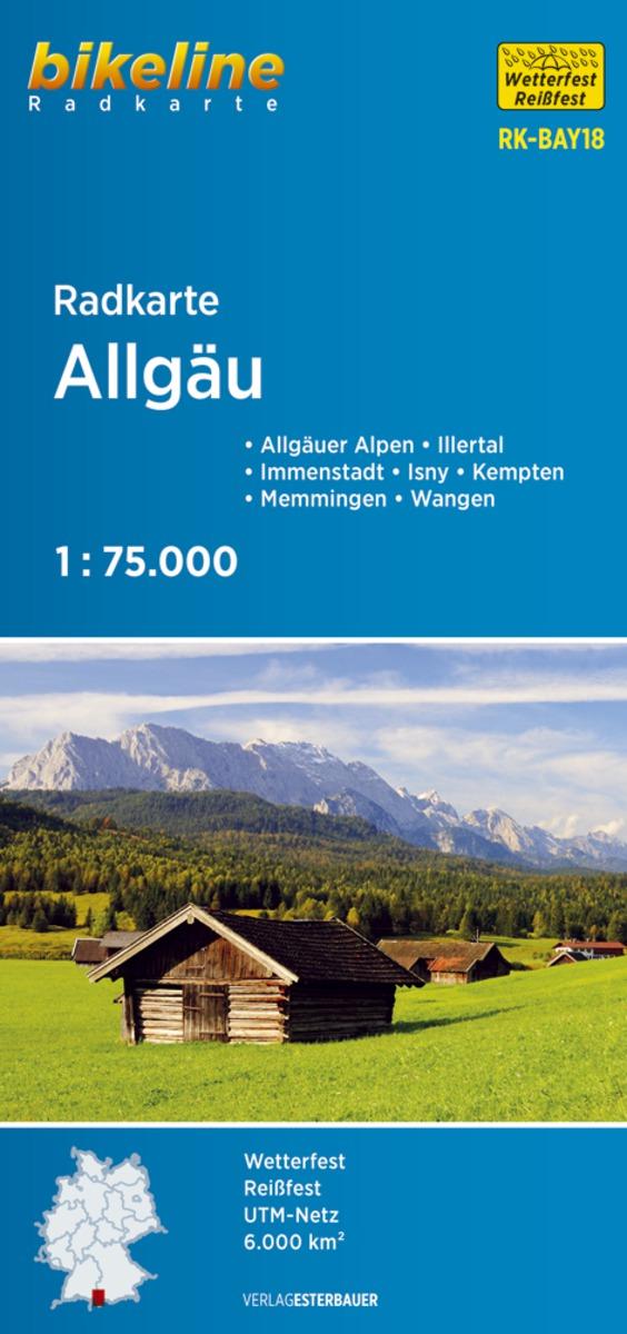 Vorderes Coverbild Radkarte Allgäu (RK-BAY18) 1:75.000