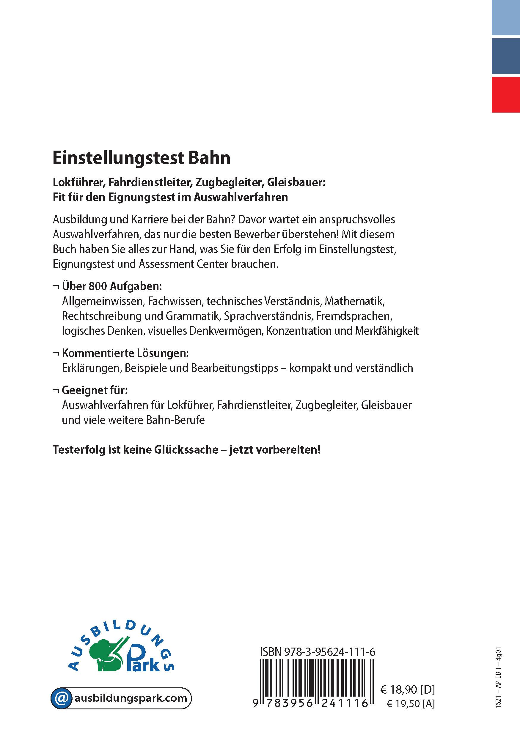 Rückseitencover Einstellungstest Bahn