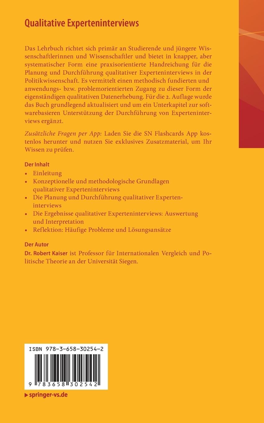 Rückseitencover Qualitative Experteninterviews