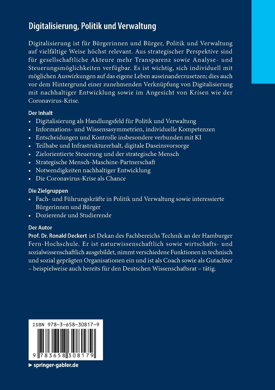 Rückseitencover Digitalisierung, Politik und Verwaltung