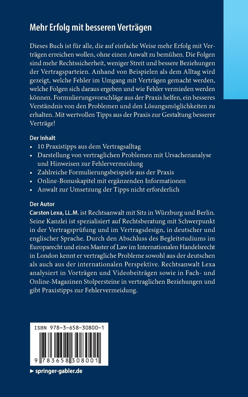 Rückseitencover Mehr Erfolg mit besseren Verträgen