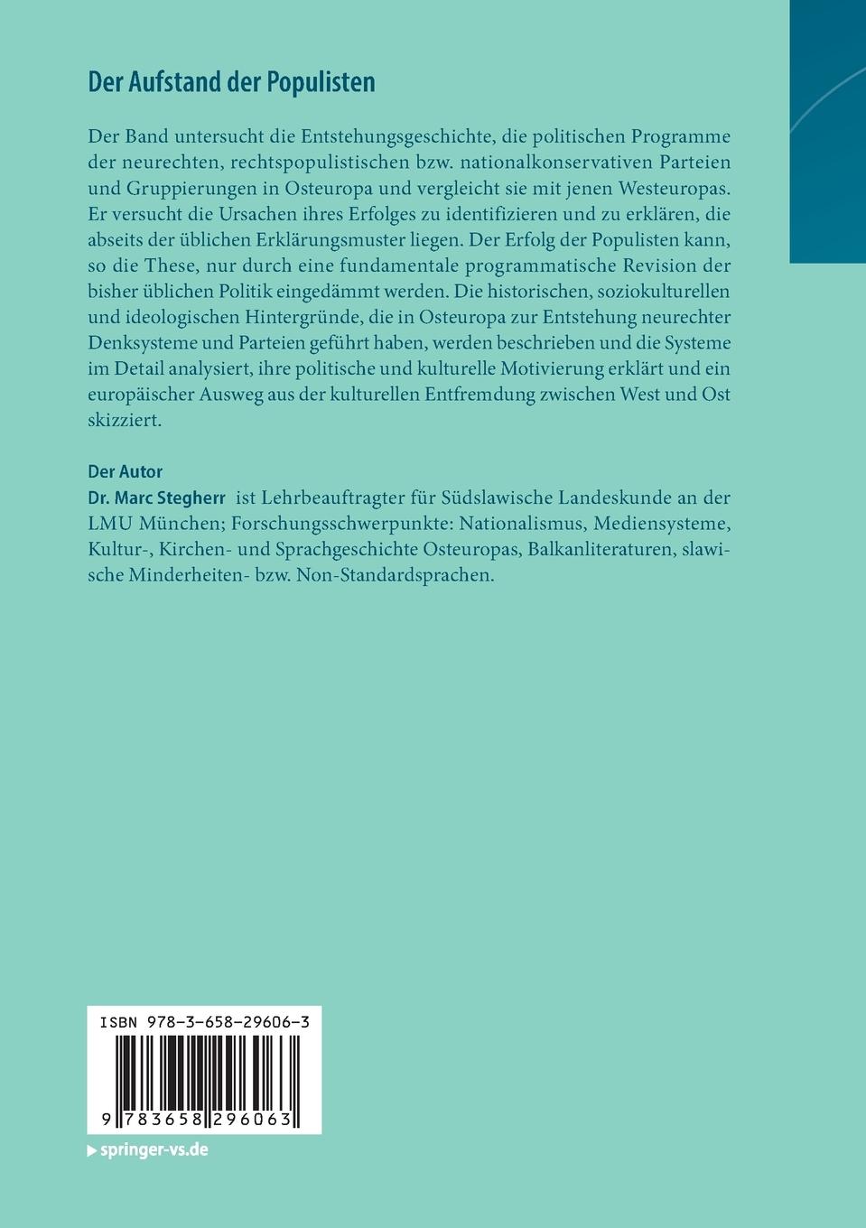 Rückseitencover Der Aufstand der Populisten