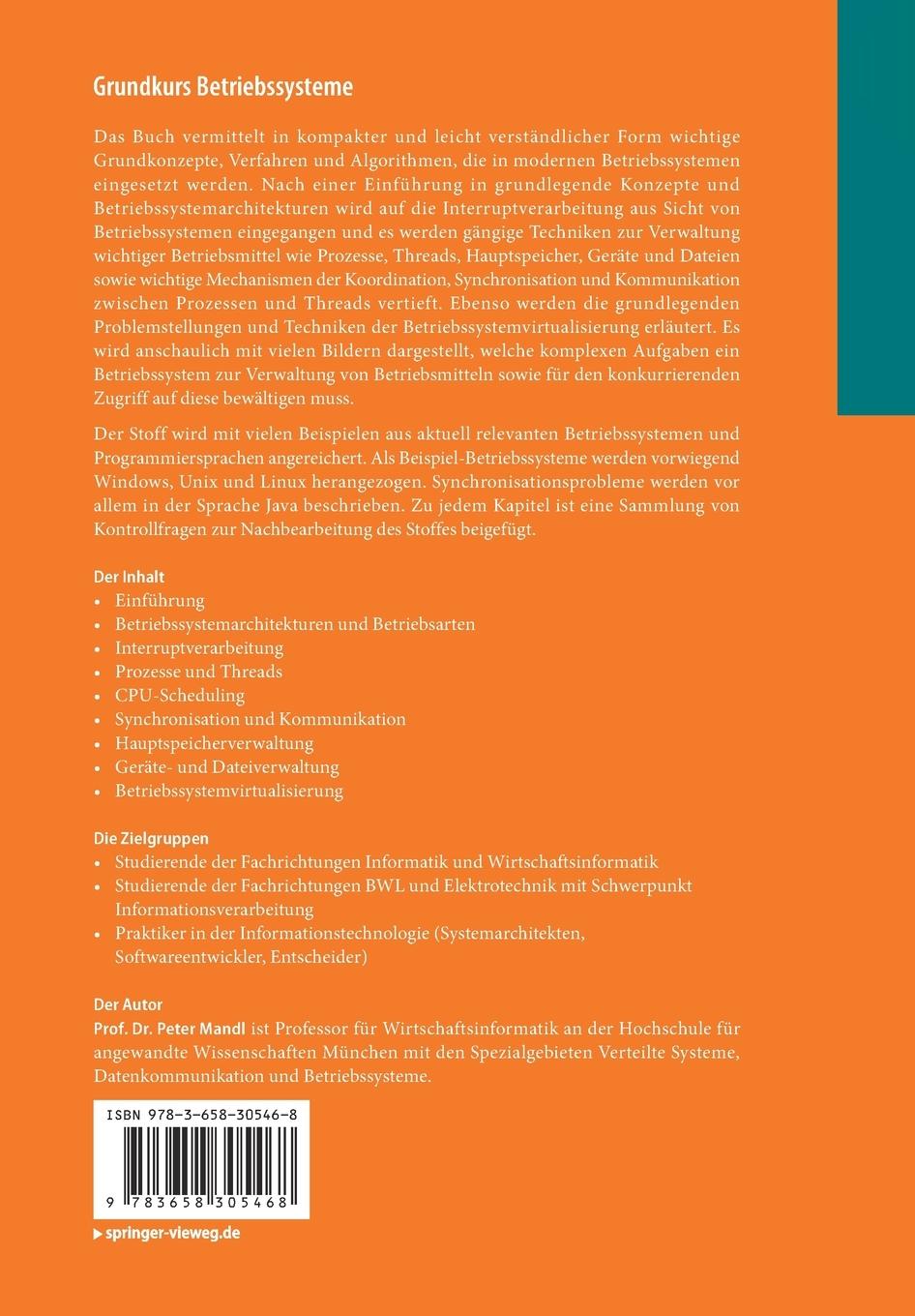 Rückseitencover Grundkurs Betriebssysteme
