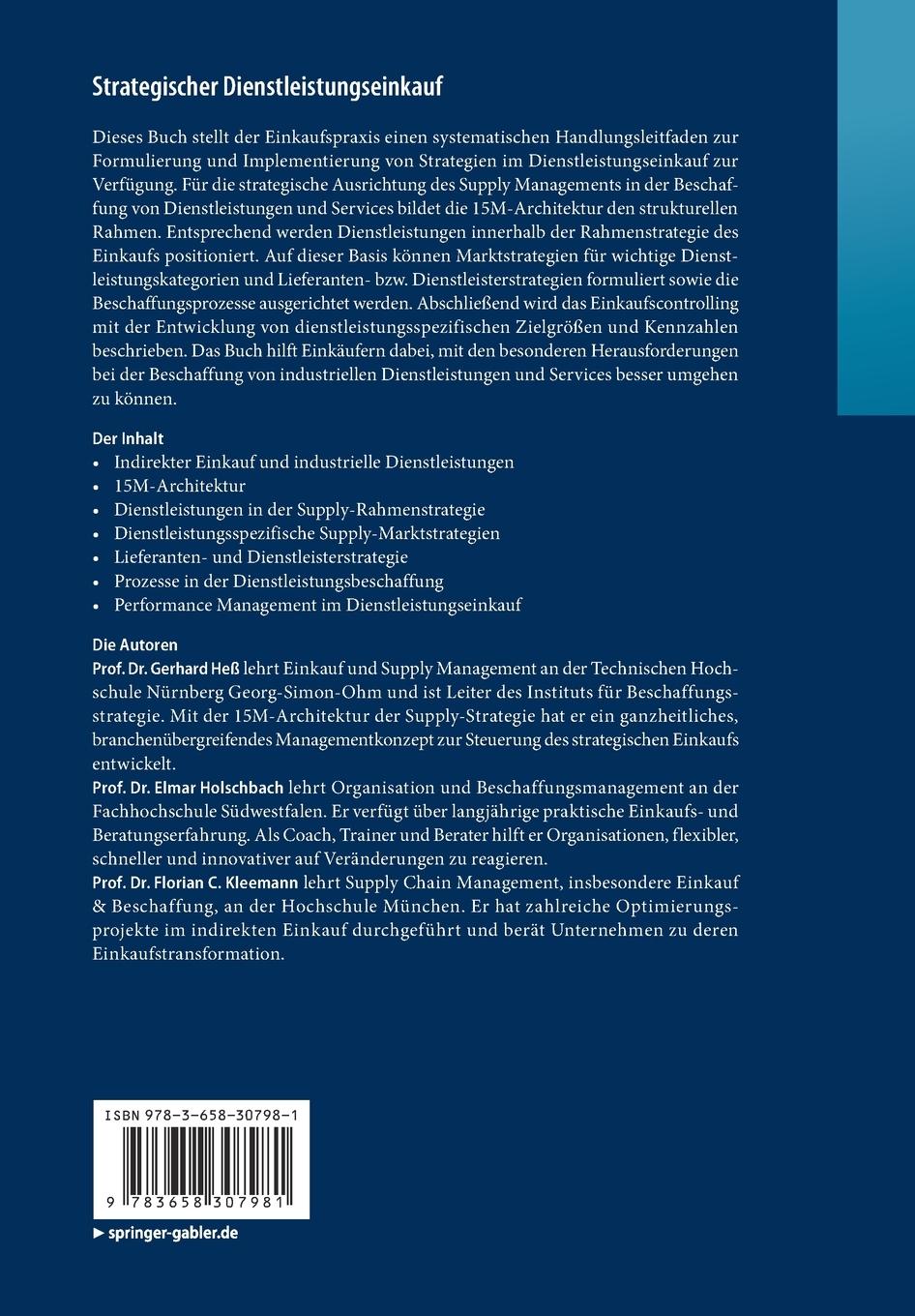 Rückseitencover Strategischer Dienstleistungseinkauf