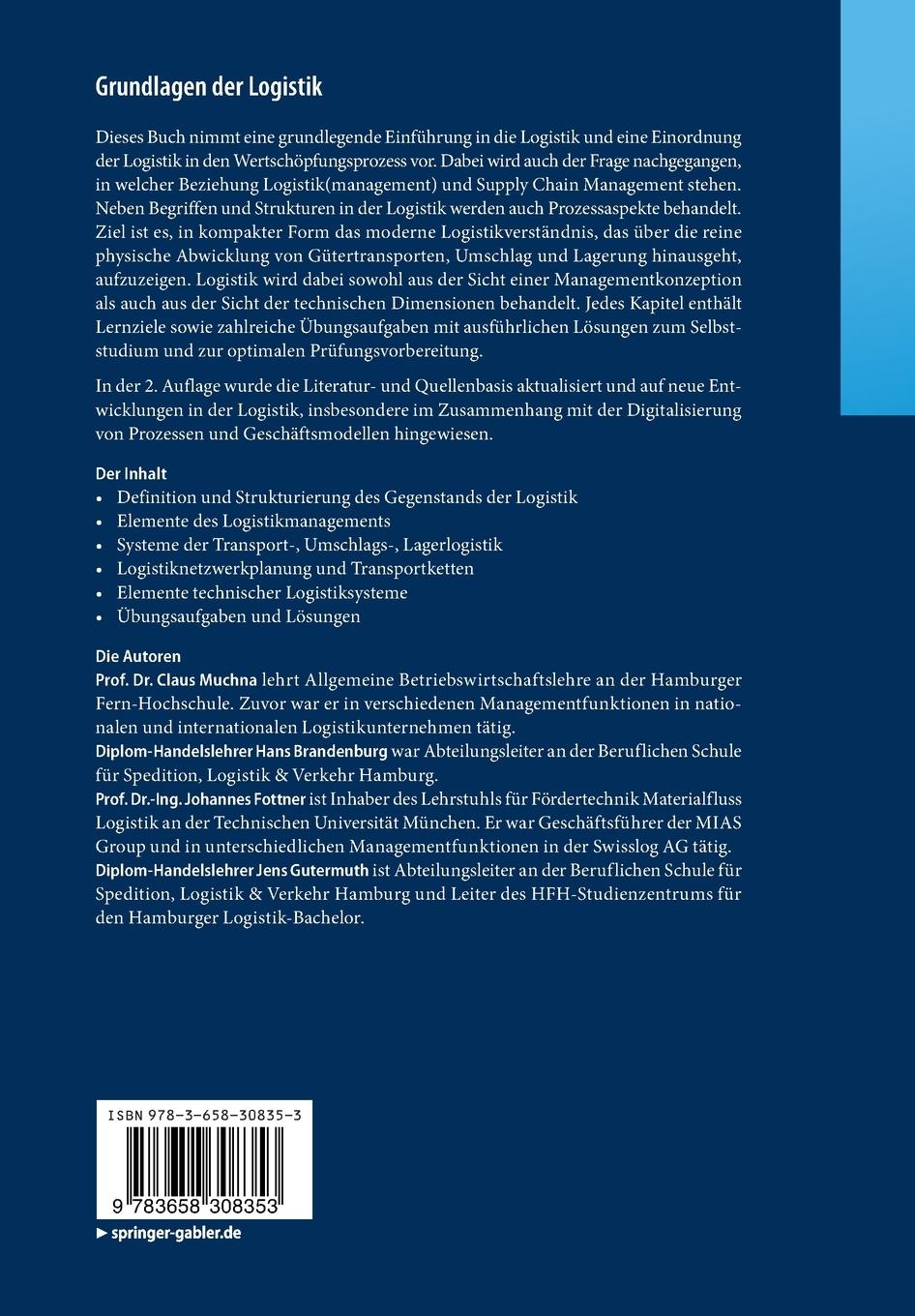 Rückseitencover Grundlagen der Logistik