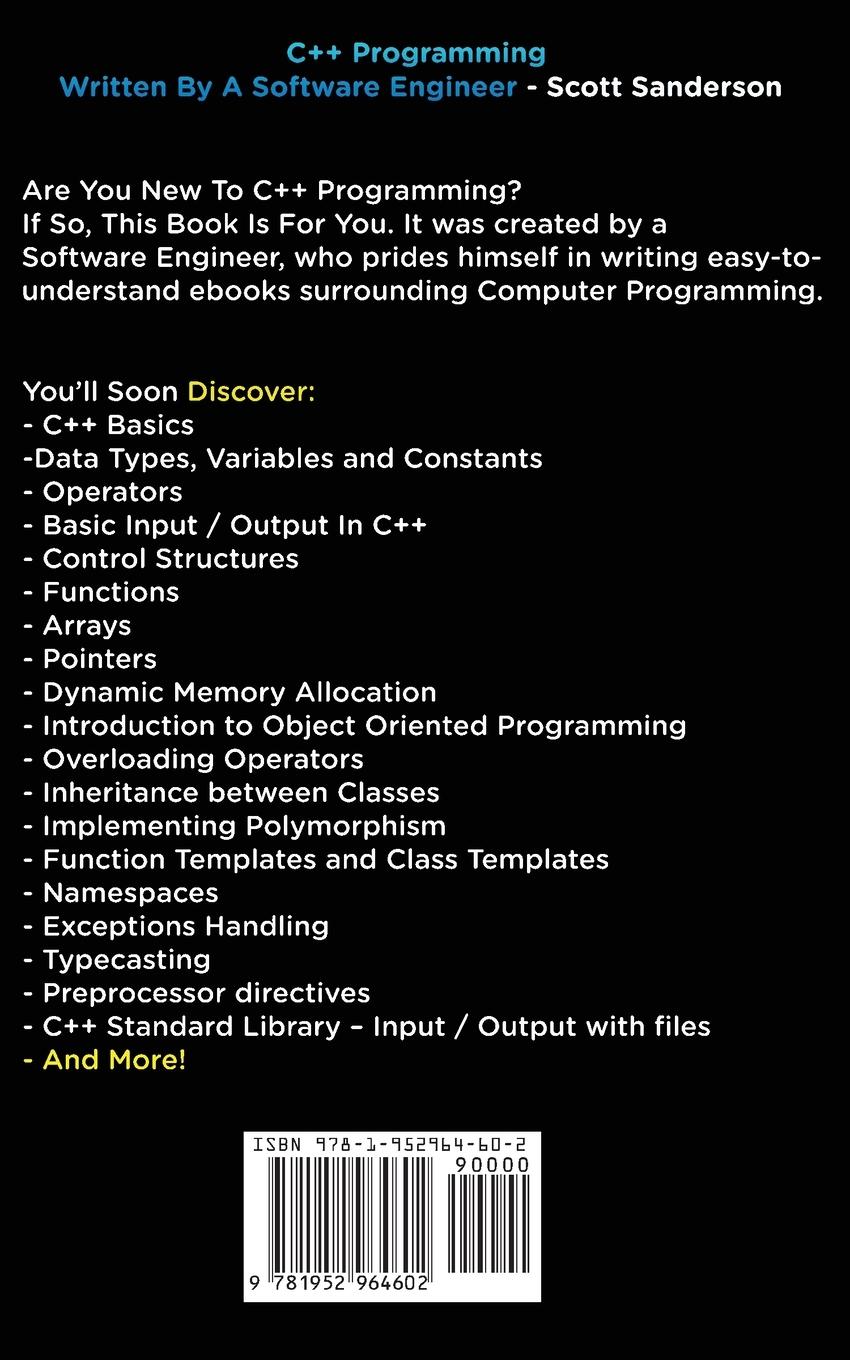 Rückseitencover C++ PROGRAMMING FOR BEGINNERS
