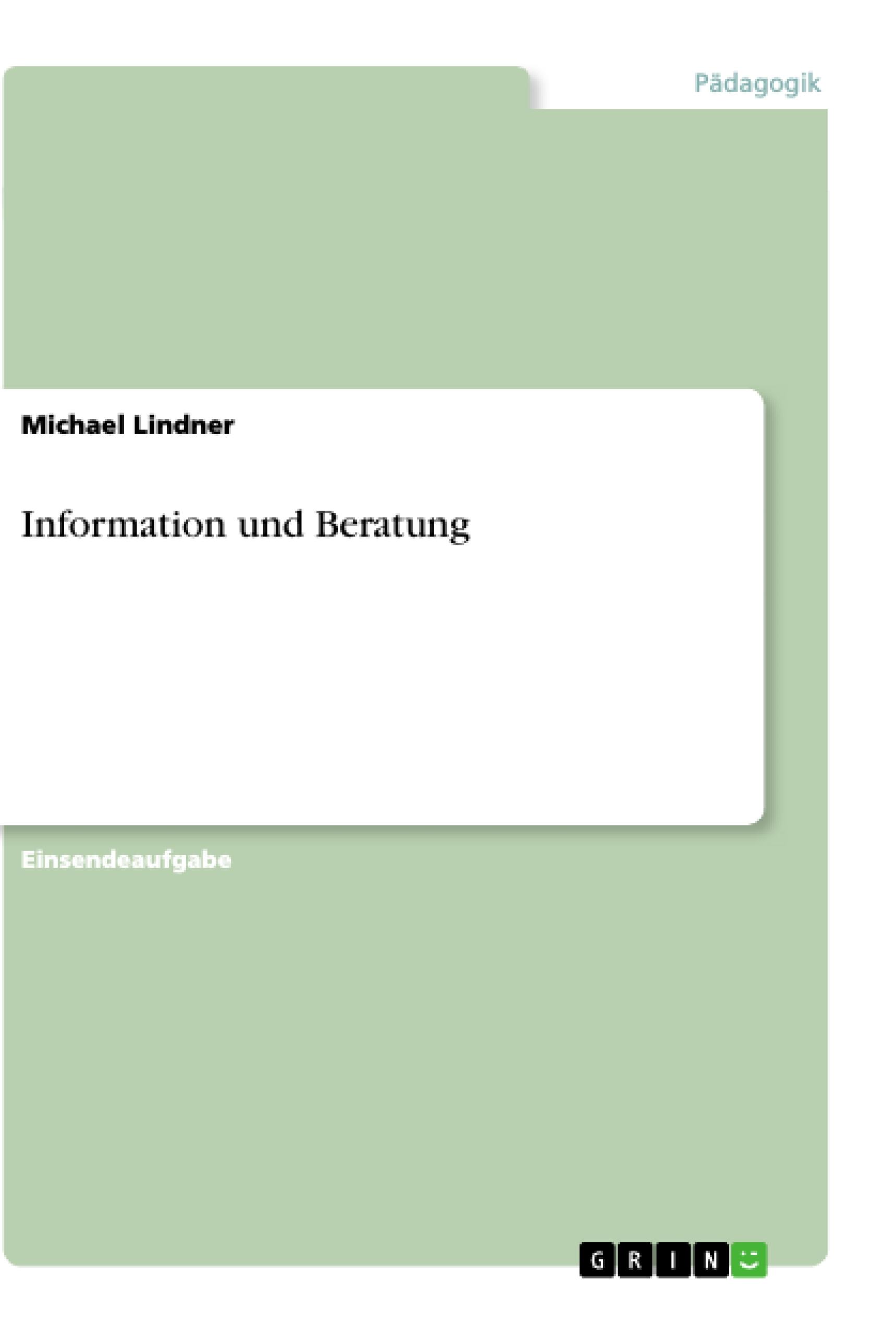 Vorderes Coverbild Information und Beratung