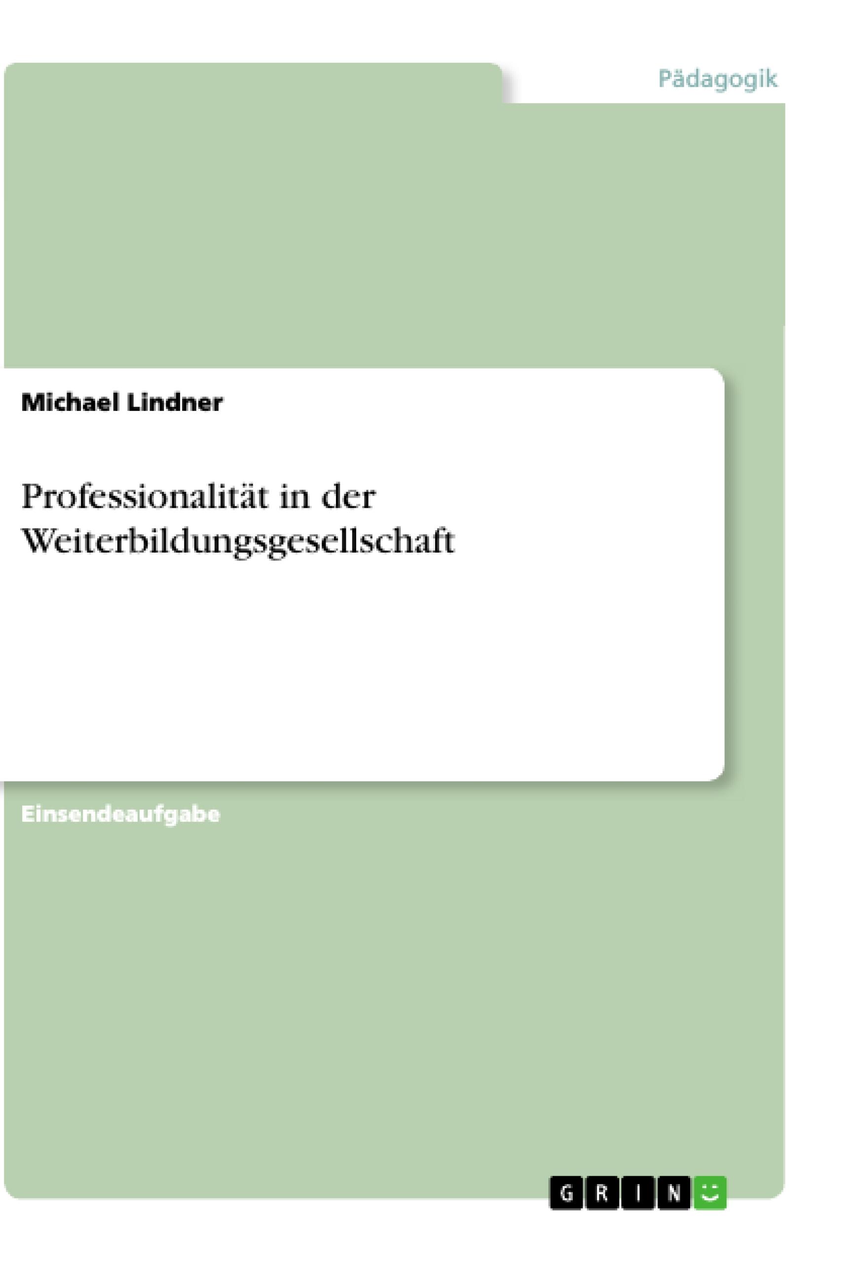 Vorderes Coverbild Professionalität in der Weiterbildungsgesellschaft