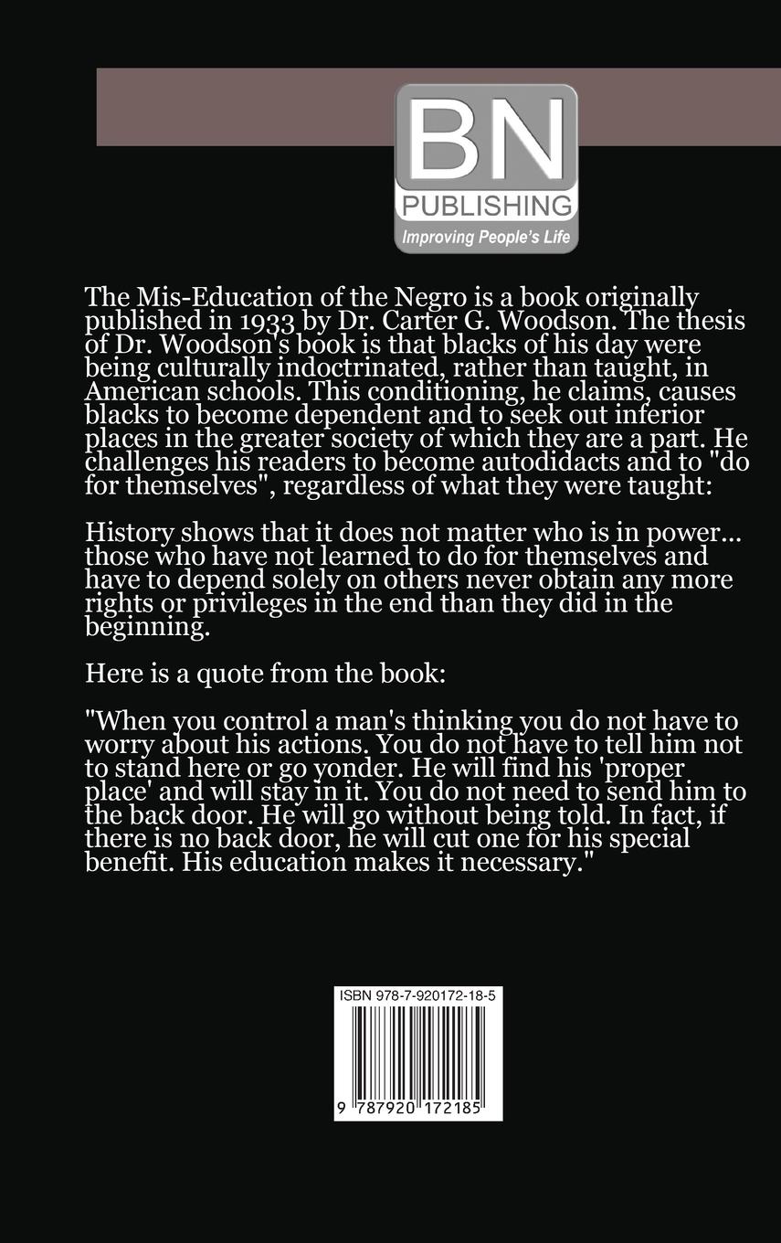 Rückseitencover The Mis-Education of the Negro
