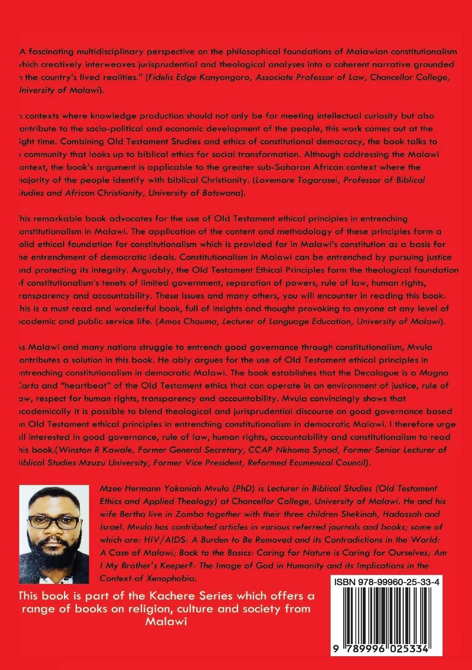 Rückseitencover The Theory, Praxis and Pursuit of Constitutionalism in Democratic Malawi