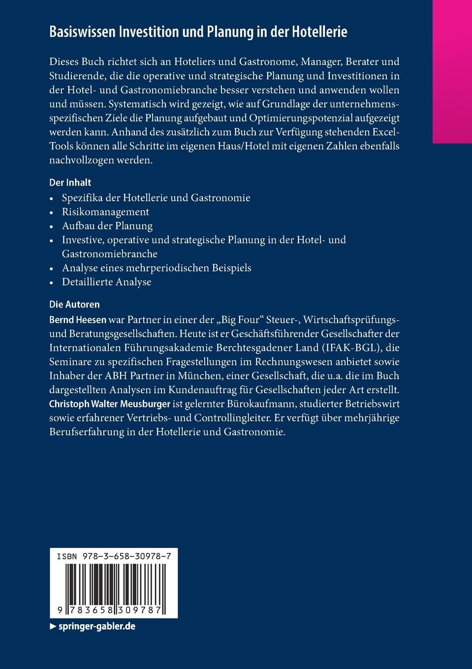 Rückseitencover Basiswissen Investition und Planung in der Hotellerie