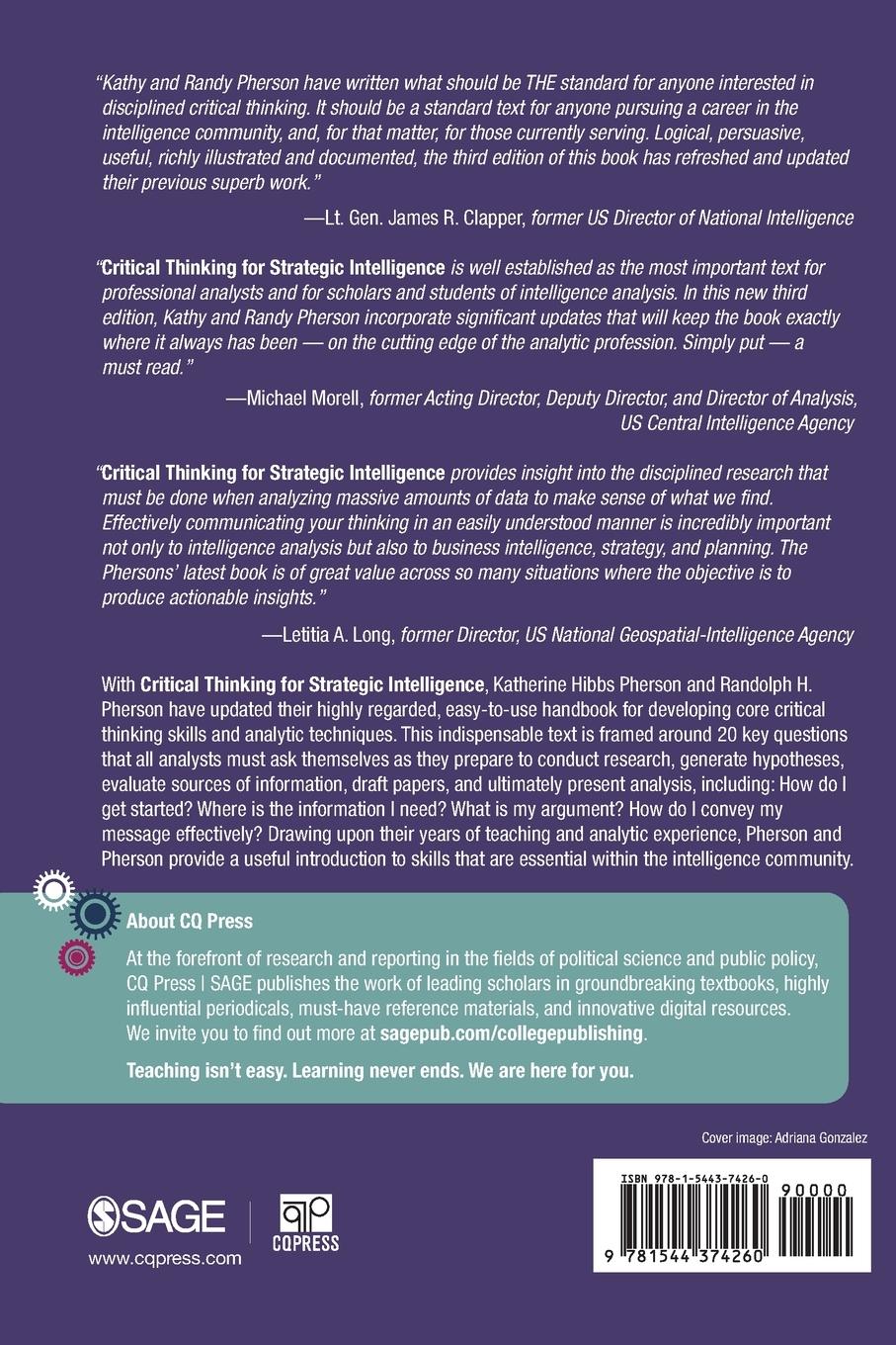 Rückseitencover Critical Thinking for Strategic Intelligence