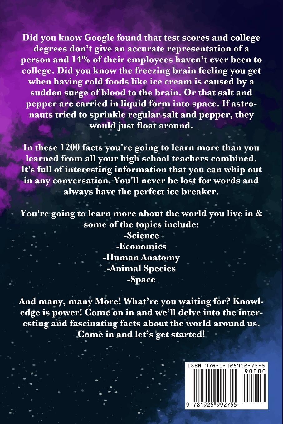 Rückseitencover 1200 Fun, Random, & Interesting Facts To Win Trivia! - Fact Books For Kids (Boys and Girls Age 9 - 12)