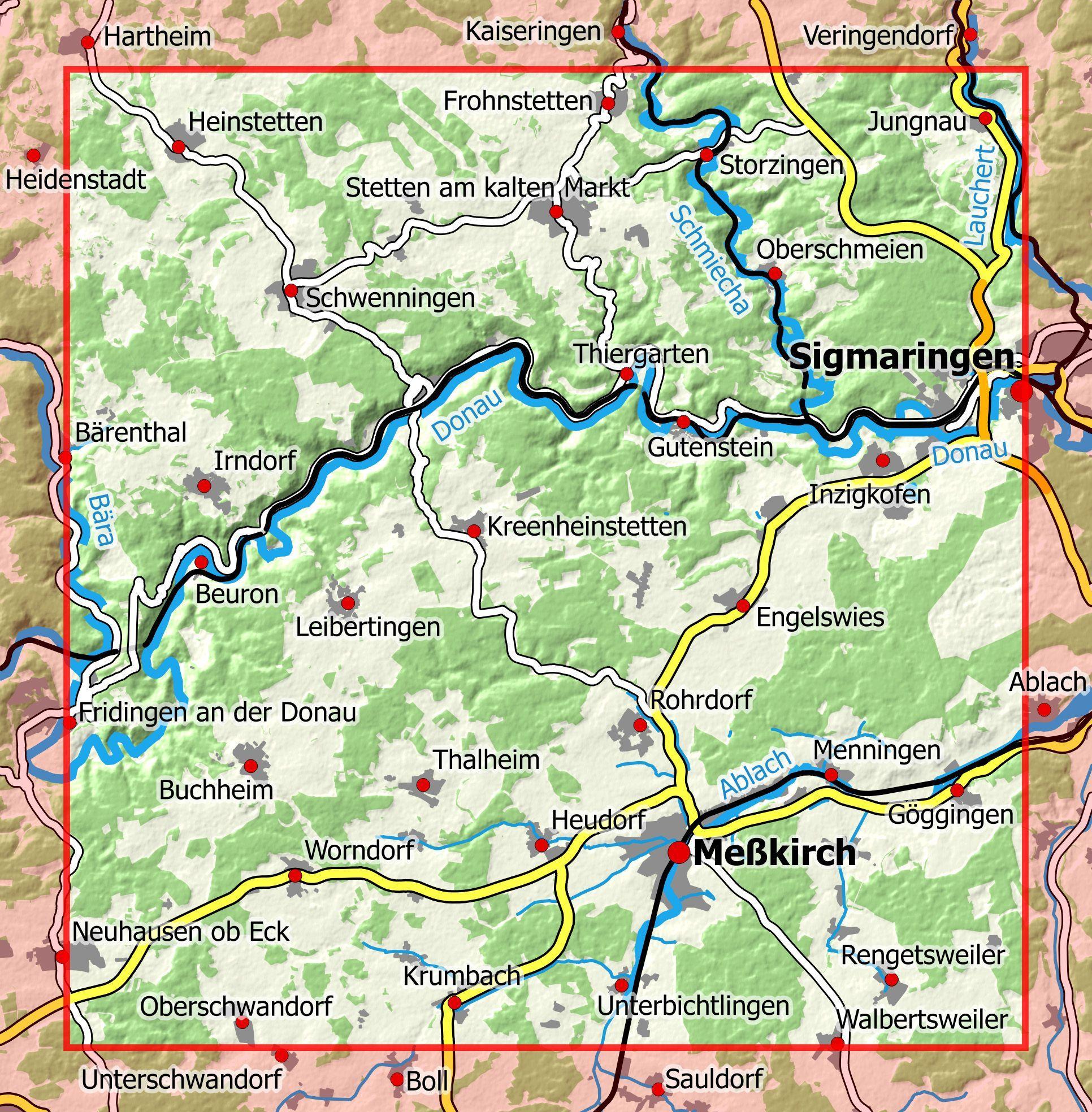 Beispielinhalt (Bild) Oberes Donautal 1 : 25 000 Blatt 51-532