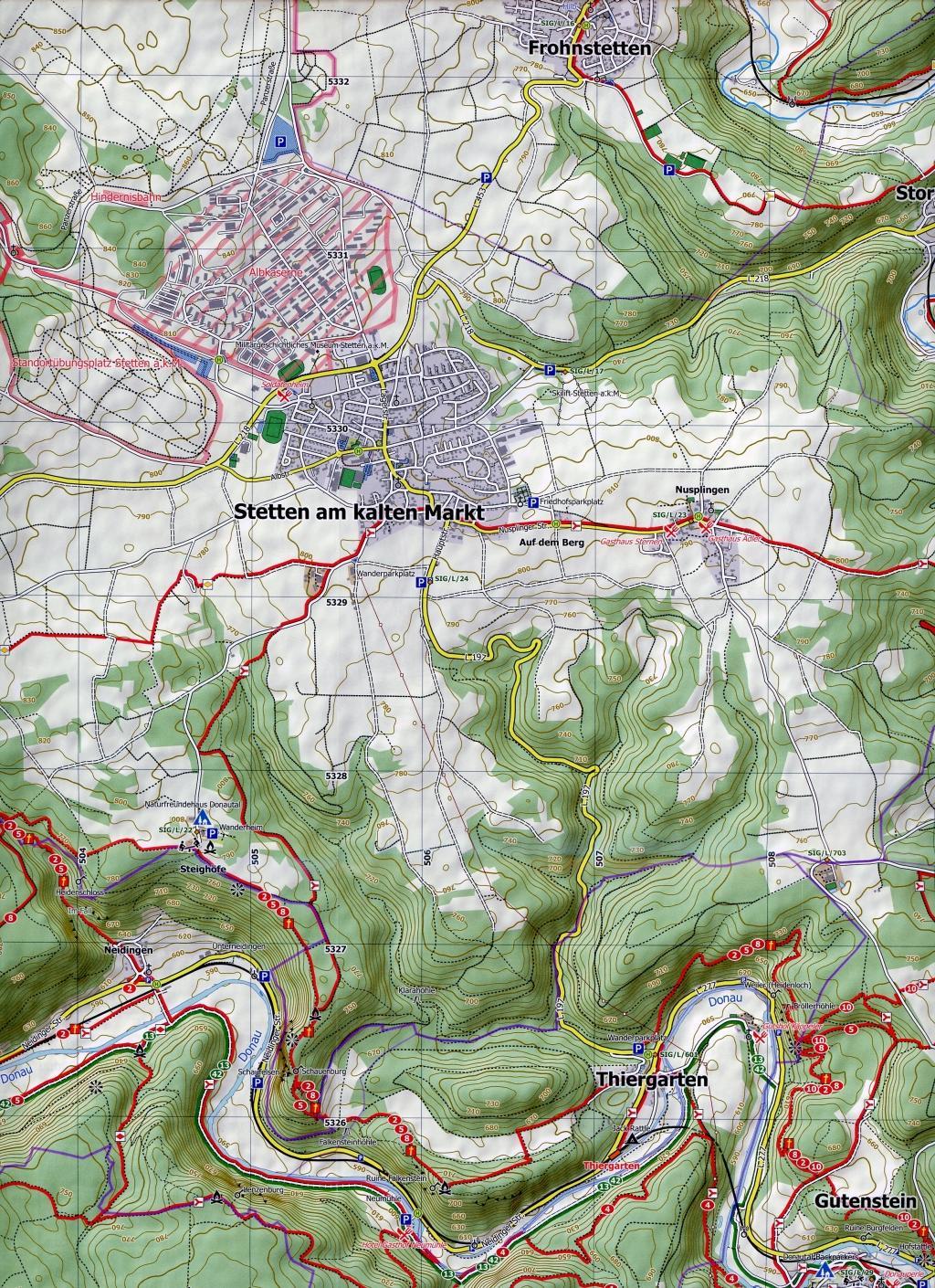 Beispielinhalt (Bild) Oberes Donautal 1 : 25 000 Blatt 51-532